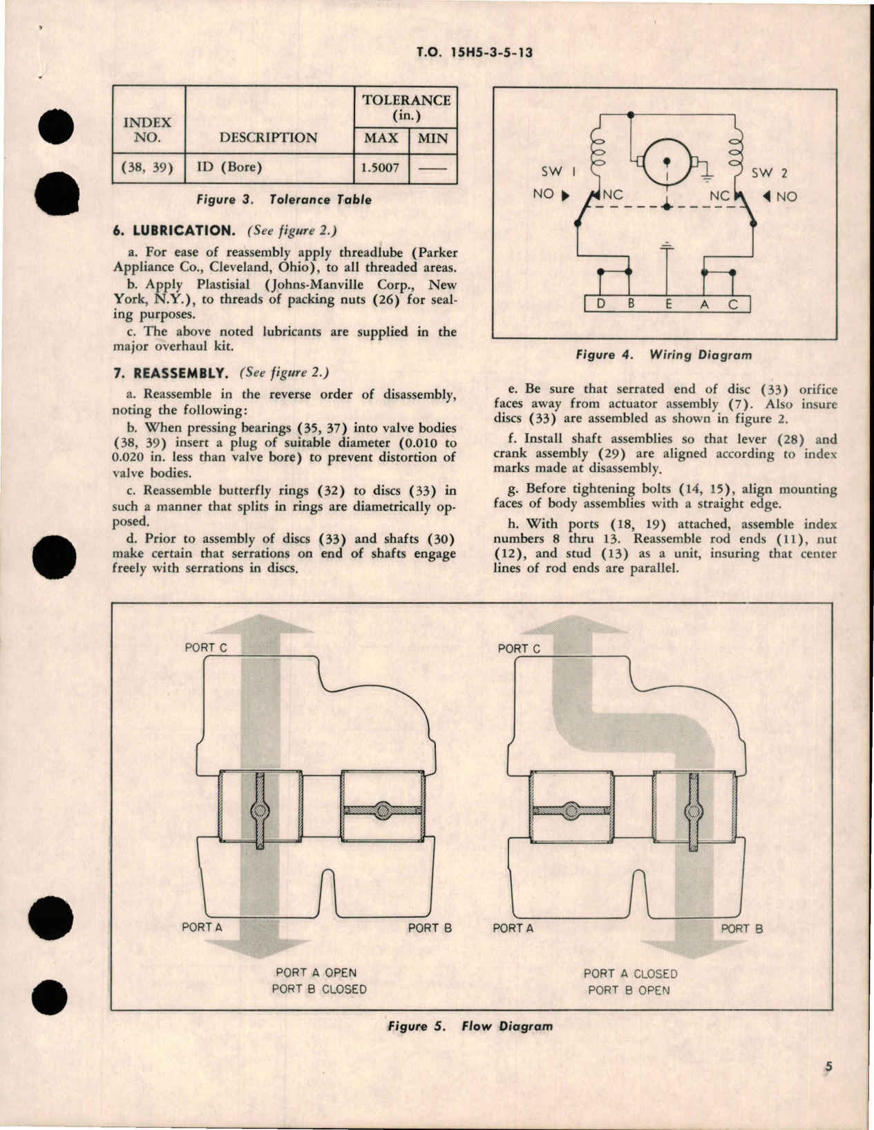 Sample page 5 from AirCorps Library document: Overhaul with Parts Breakdown for Motor Actuated Butterfly Selector Valve - Part WB009-1- 1/4