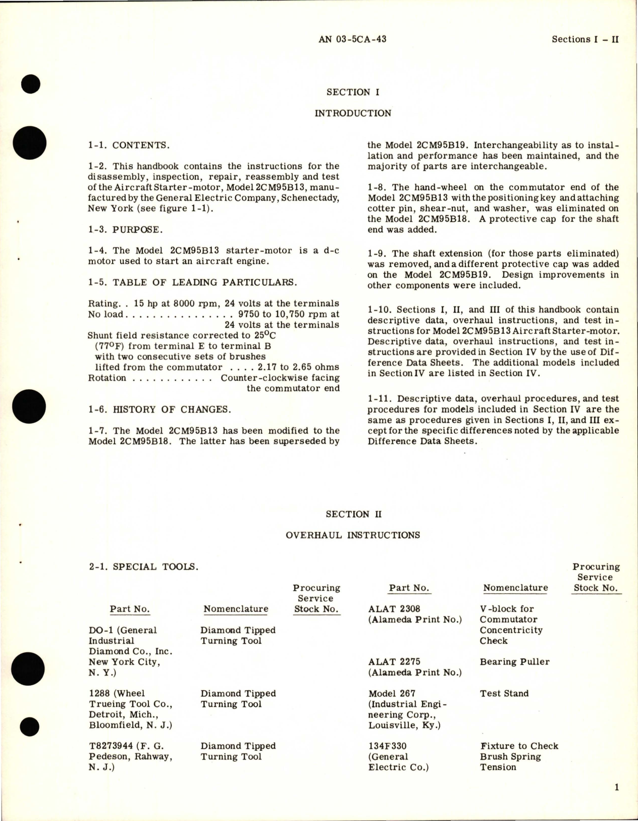 Sample page 5 from AirCorps Library document: Overhaul Instructions for Starter-Motors - Models 2CM95B13, 2CM95B18, and 2CM95B19 