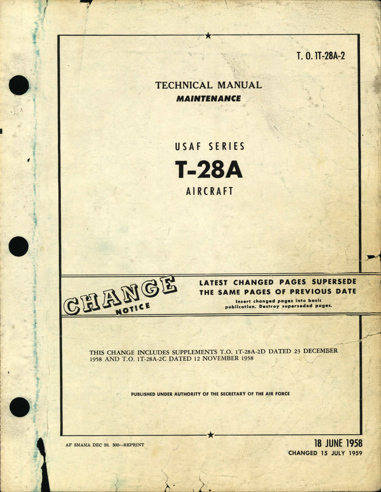 Sample page 1 from AirCorps Library document: Maintenance Manual for T-28A