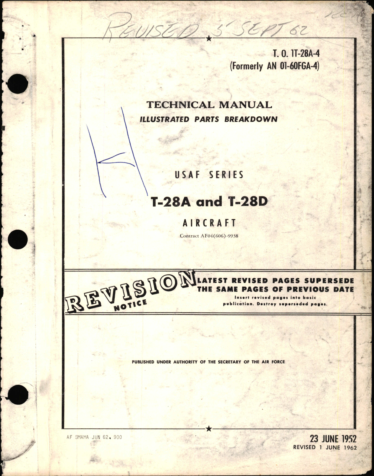 Sample page 1 from AirCorps Library document: Illustrated Parts Breakdown for T-28A and T-28D