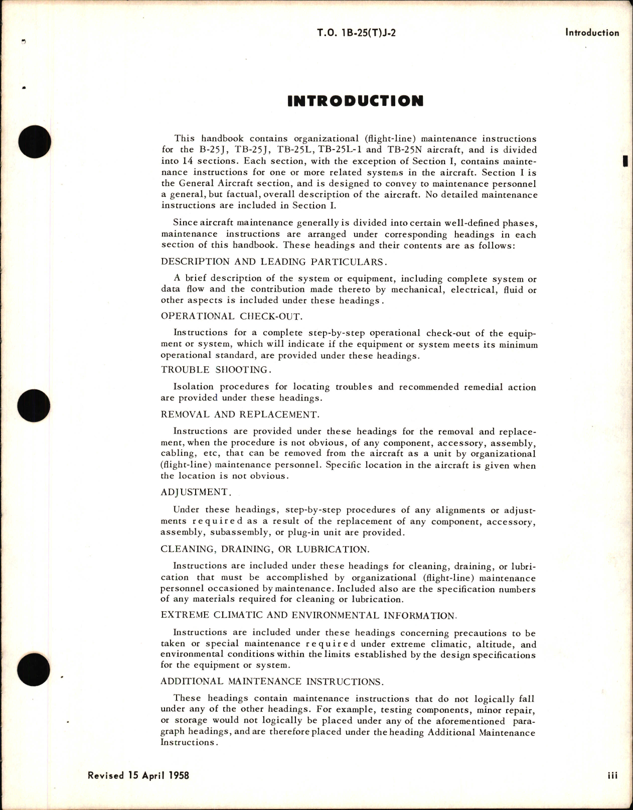 Sample page 7 from AirCorps Library document: Maintenance Instructions for B-25J, B-25L, and B-25N