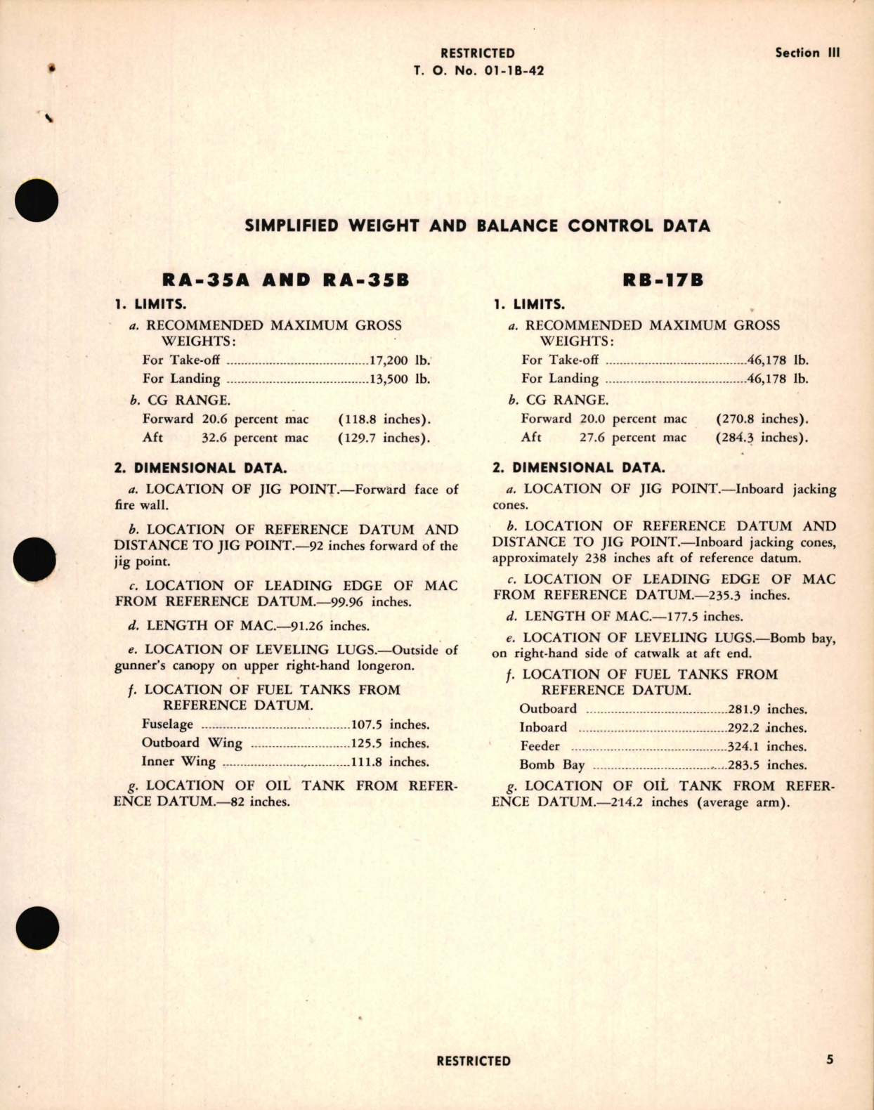 Sample page 7 from AirCorps Library document: Simplified Weight and Balance Control Data