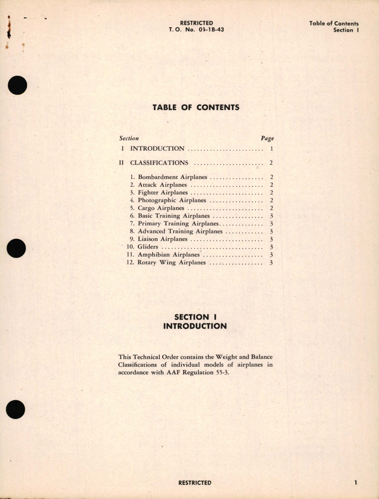 Sample page 3 from AirCorps Library document: Aircraft Weight and Balance Classifications