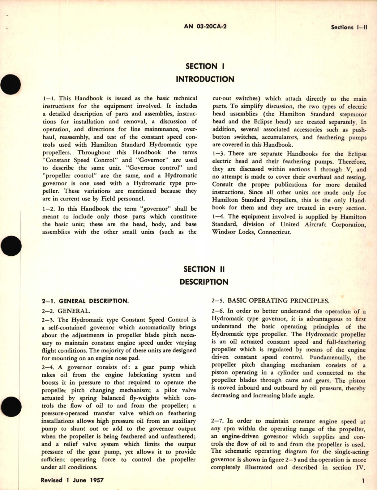 Sample page 7 from AirCorps Library document: Operation, Service, and Overhaul Instructions for Single-Acting Constant Speed Control Assemblies for Hydromatic Propellers 