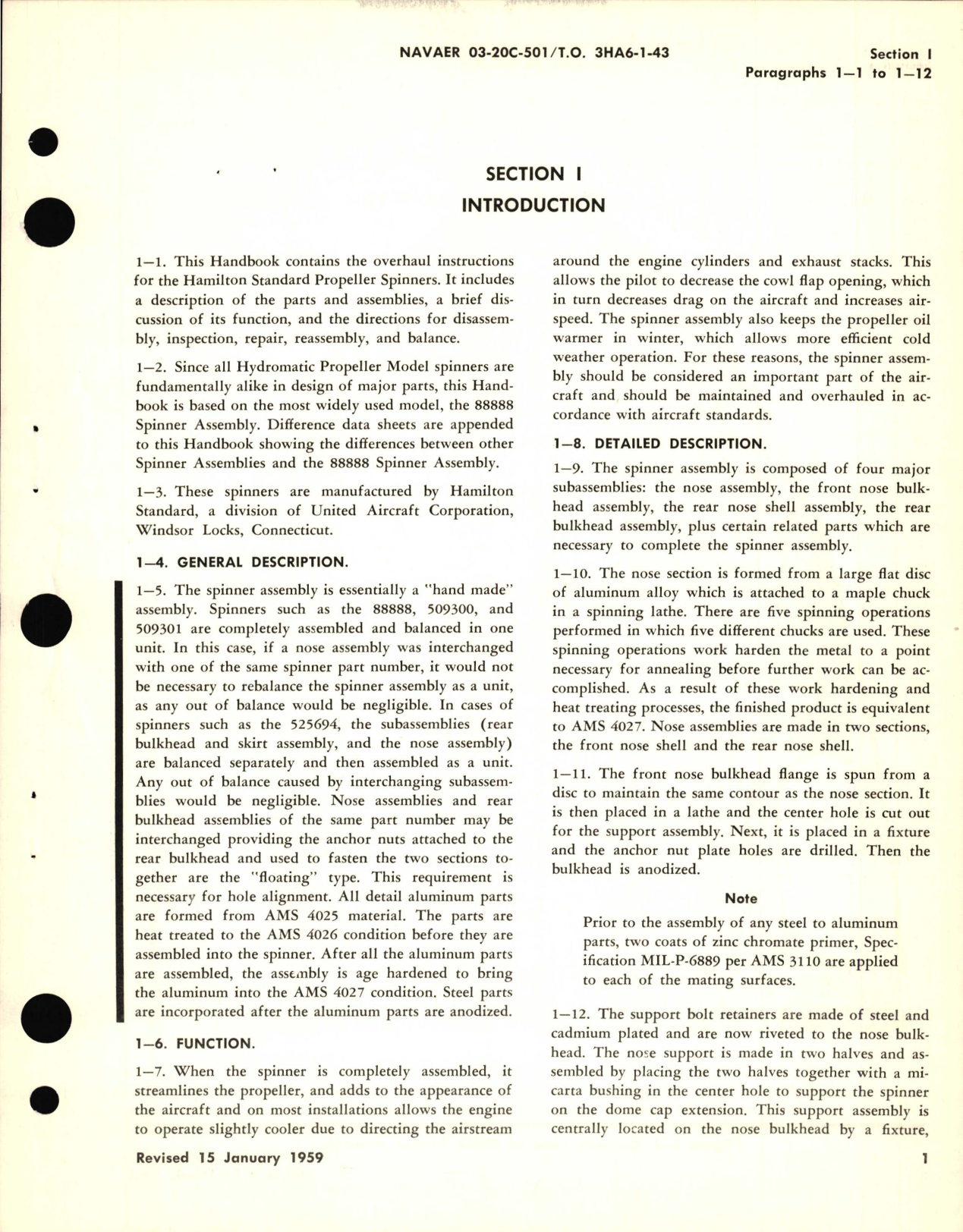 Sample page 5 from AirCorps Library document: Overhaul Instructions for Spinner Assembly models 71608, 88844, 88850, 88855, 88888, 91097, 509300, 509301, 509650, 510866, 525694, 535262, 546349, 546350