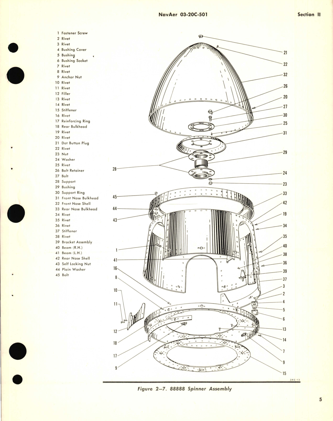 Sample page 9 from AirCorps Library document: Overhaul Instructions for Spinner Assembly models 71608, 88844, 88850, 88855, 88888, 91097, 509300, 509301, 509650, 510866, 525694, 535262, 546349, 546350