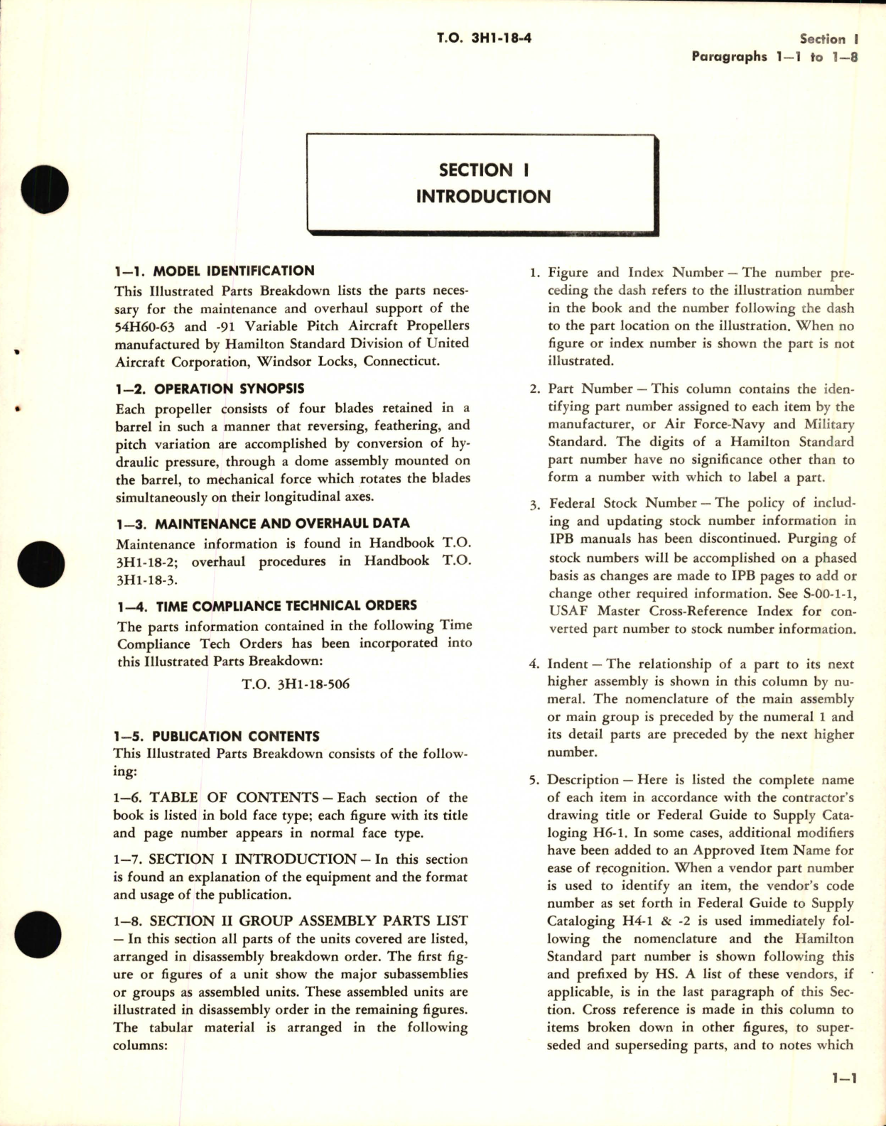 Sample page 5 from AirCorps Library document: Illustrated Parts Breakdown for Variable Pitch Aircraft Propeller Model No. 54H60-63, 54H60-91