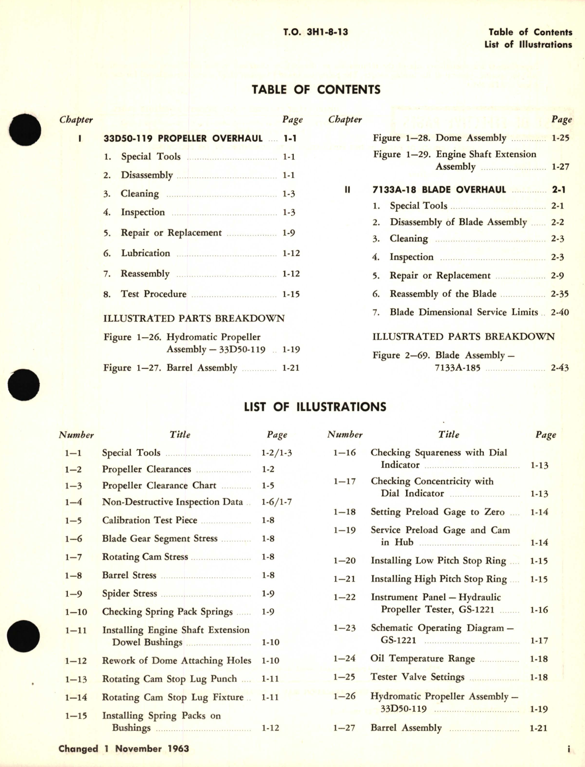 Sample page 3 from AirCorps Library document: Overhaul with Parts Breakdown for Variable Pitch Aircraft Propeller Model 33D50-119 Propeller Blade Assembly Model 7133A-18S