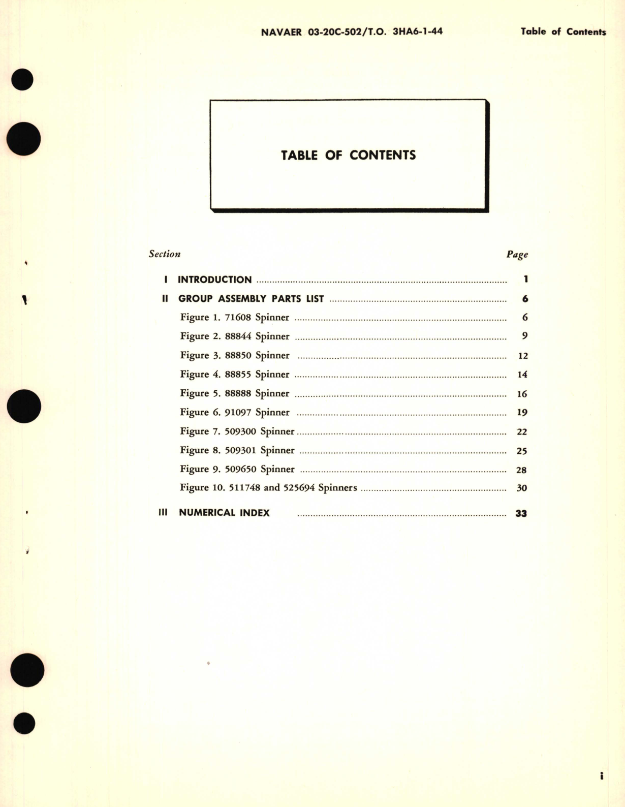 Sample page 5 from AirCorps Library document: Illustrated Parts Breakdown for Aircraft Propeller Spinners Models 71608, 88888, 88844, 91097, 88850, 509300, 88855, 509301, 511748, 509650, 525694