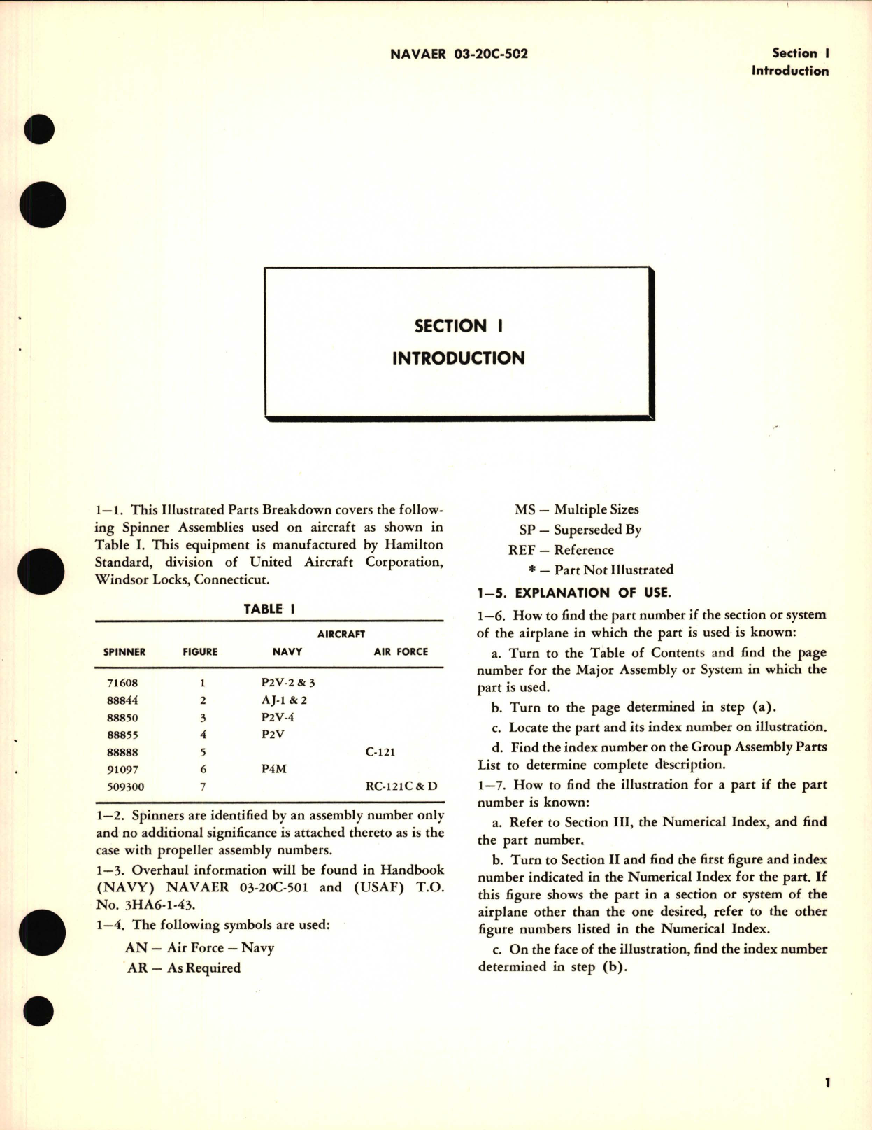 Sample page 5 from AirCorps Library document: Illustrated Parts Breakdown for Propeller Spinners Assembly No. 71608, 88844, 88850, 509300, 88855, 88888, 91097