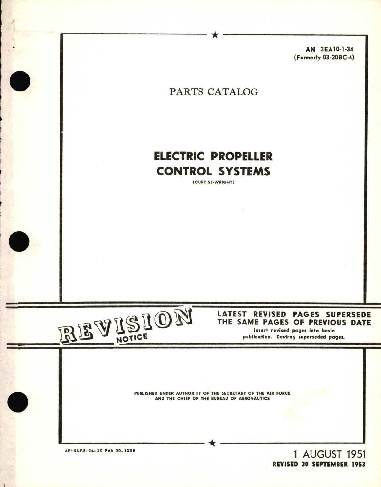 Sample page 1 from AirCorps Library document: Parts Catalog for Electric Propeller Control Systems 