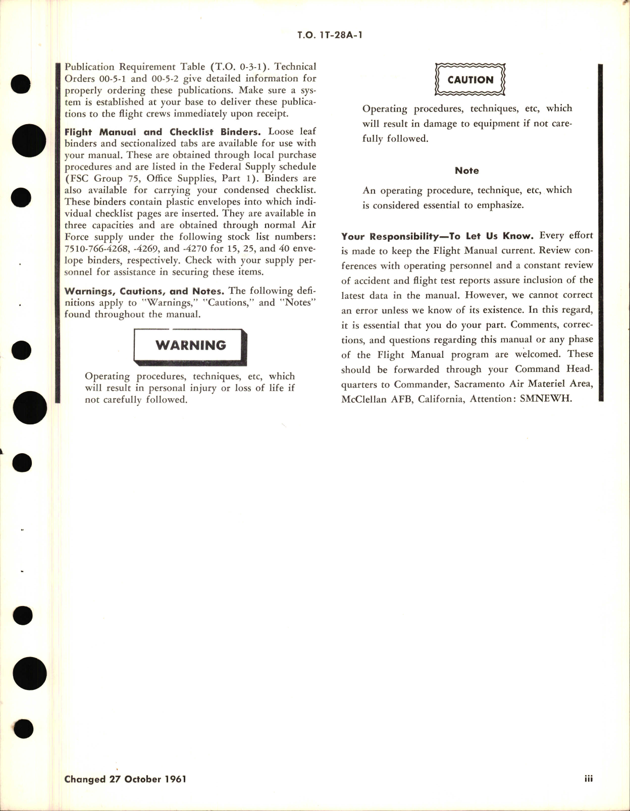 Sample page 5 from AirCorps Library document: Flight Manual for T-28A and T-28D