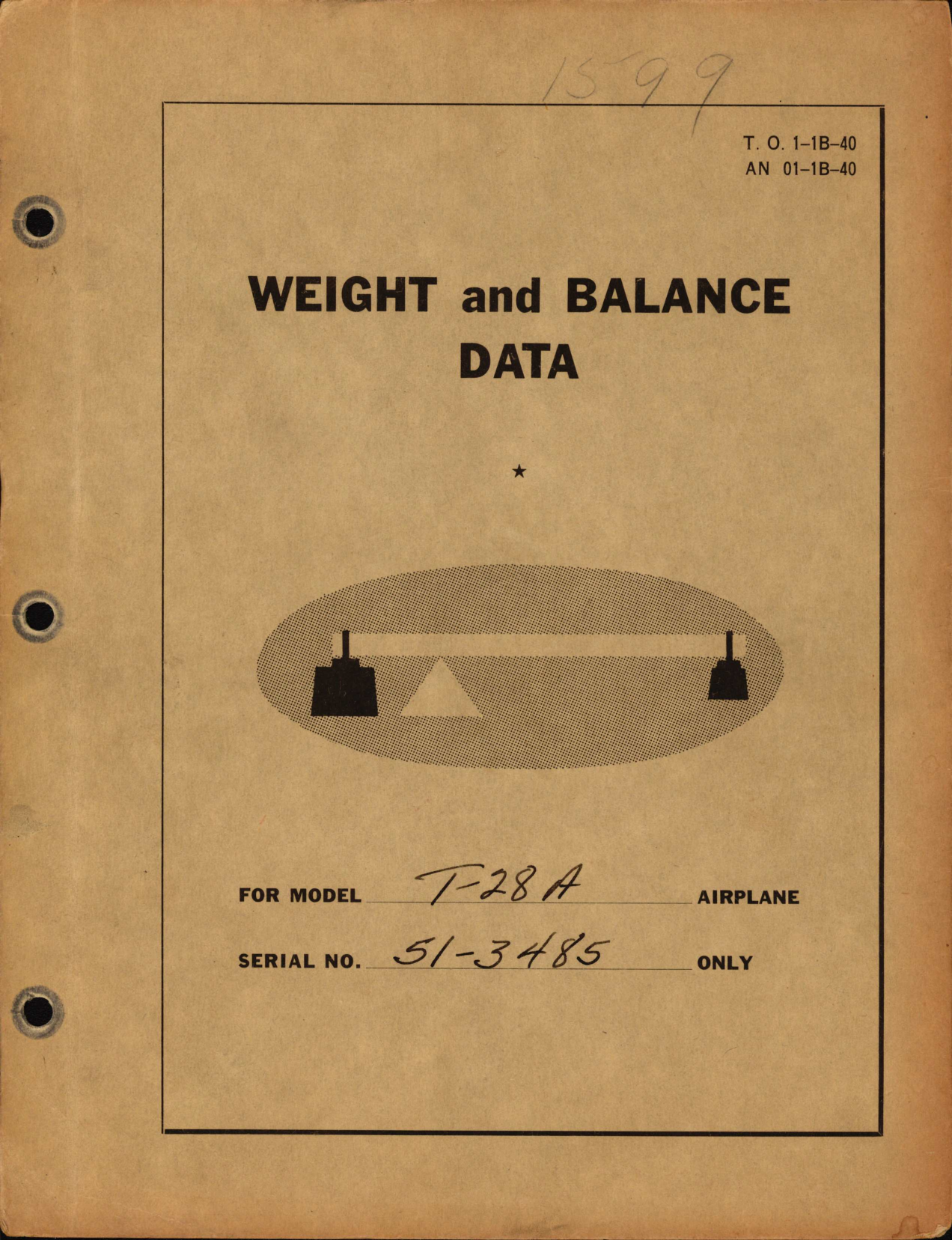 Sample page 1 from AirCorps Library document: Weight and Balance Data for T-28A