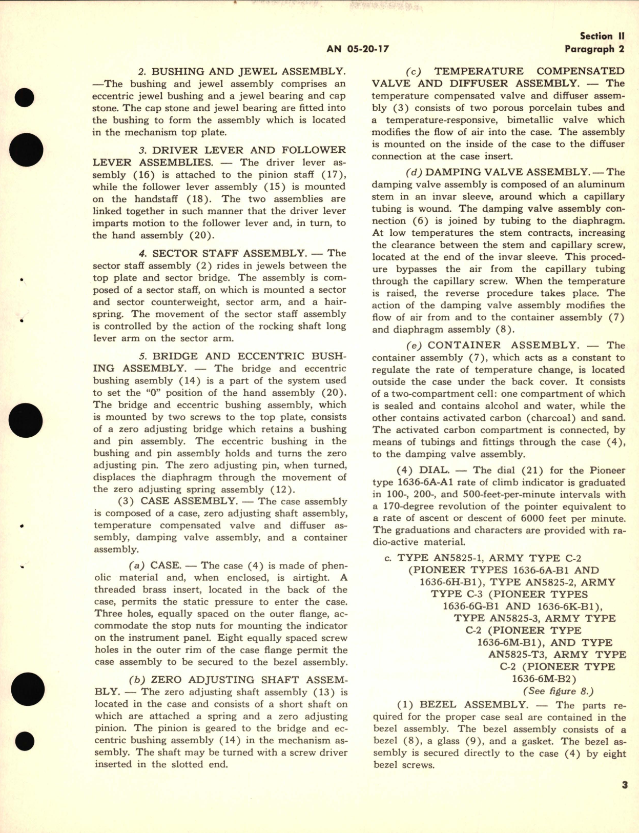 Sample page 9 from AirCorps Library document: Operation, Service, and Overhaul Instructions with Parts Catalog for Rate of Climb Indicators USAF Types C-2 and C-3 