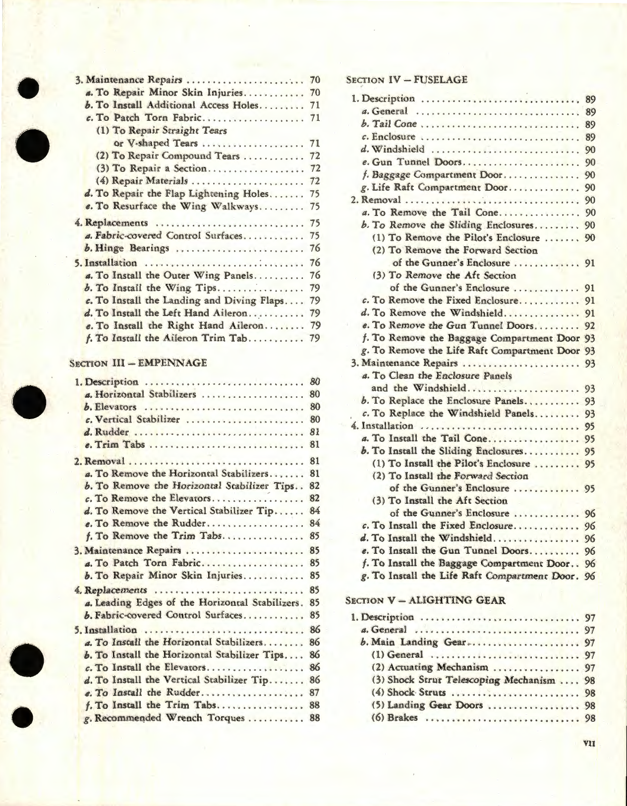 Sample page 7 from AirCorps Library document: Instructions for the Erection and Maintenance of the Model SBD-5 Airplane