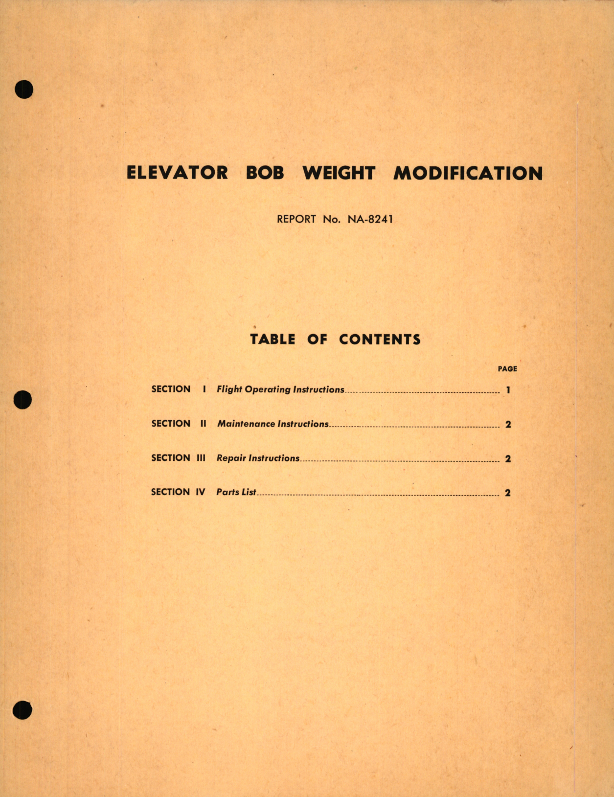 Sample page 3 from AirCorps Library document: Supplementary Instructions for Elevator Bob Weight Modification 