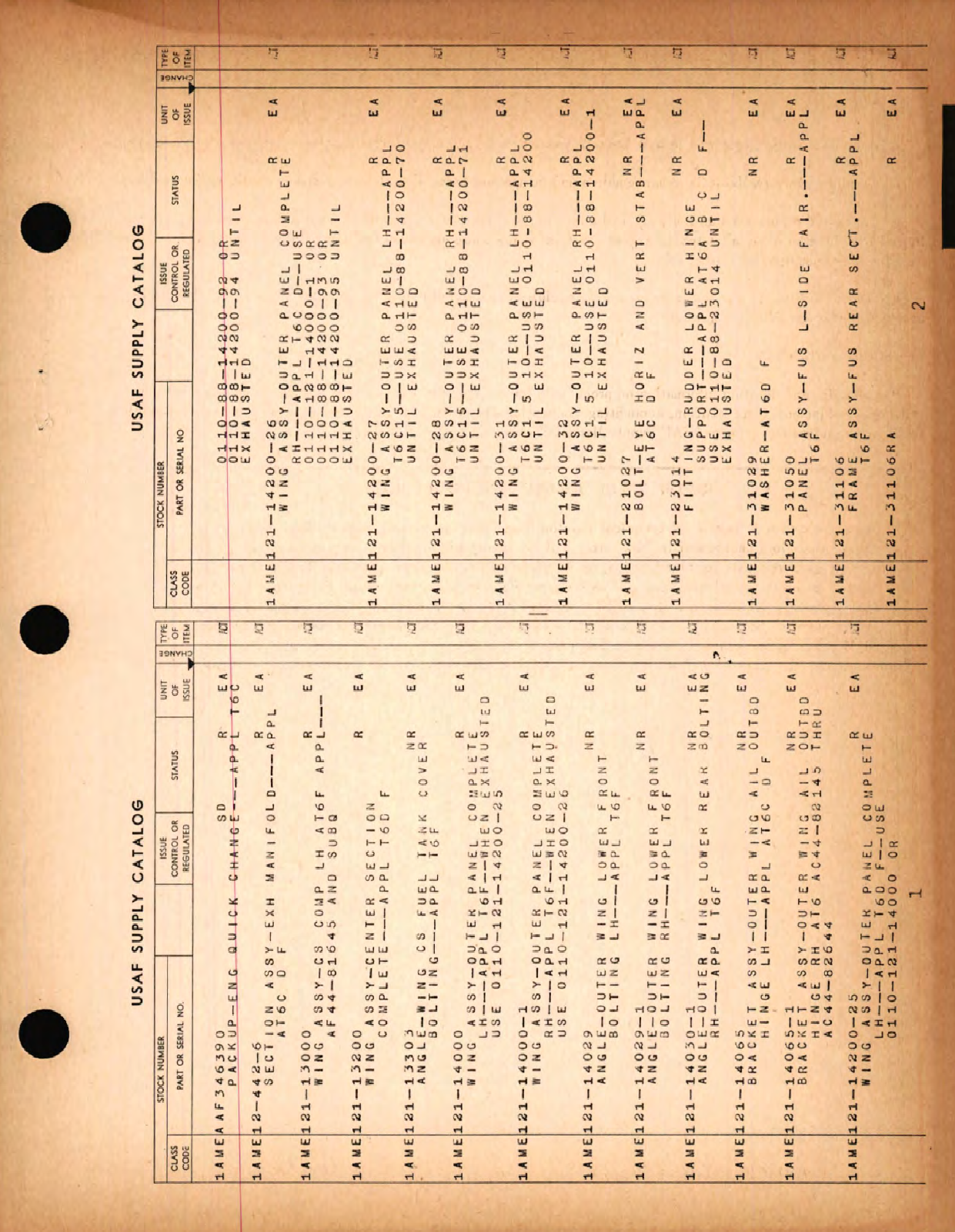 Sample page 9 from AirCorps Library document: Supply Catalog - Parts for North American T-6 Aircraft