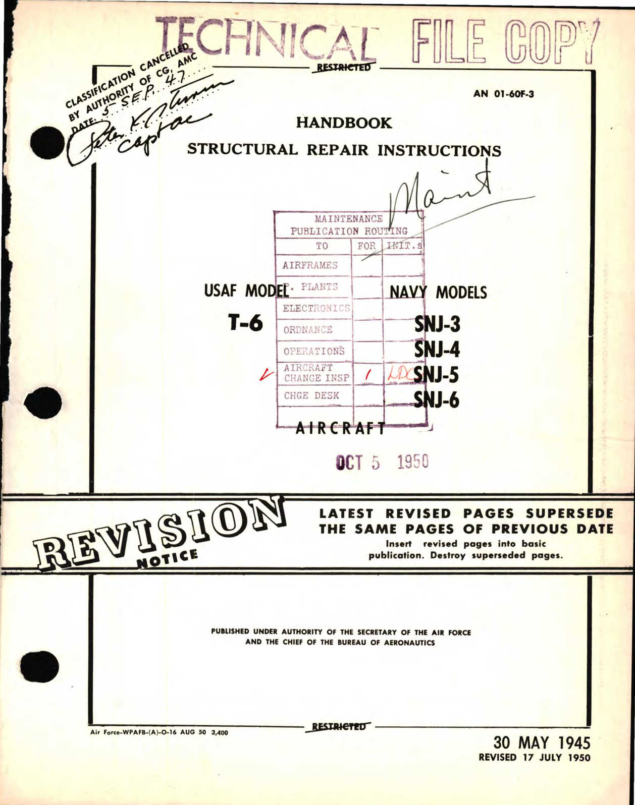 Sample page 5 from AirCorps Library document: Structural Repair Instructions for USAF Model T-6 Navy Models SNJ-3, SNJ-4, SNJ-5, SNJ-6