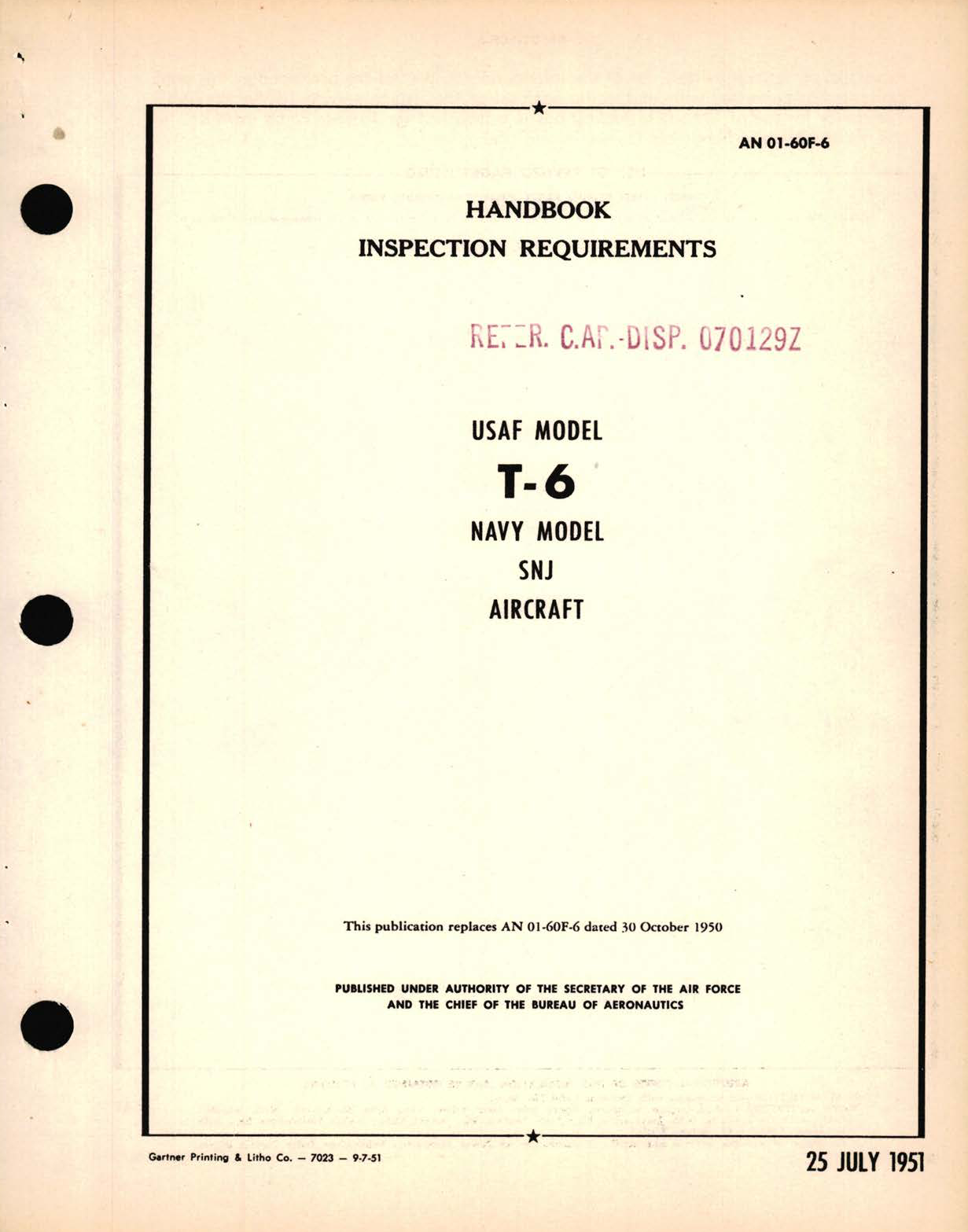 Sample page 7 from AirCorps Library document: Inspection Requirements for USAF Model T-6 NAVY Model SNJ Aircraft