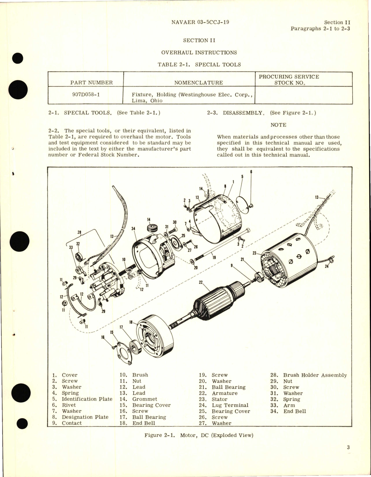 Sample page 7 from AirCorps Library document: Overhaul Instructions for DC Motor - Part 906D068-1