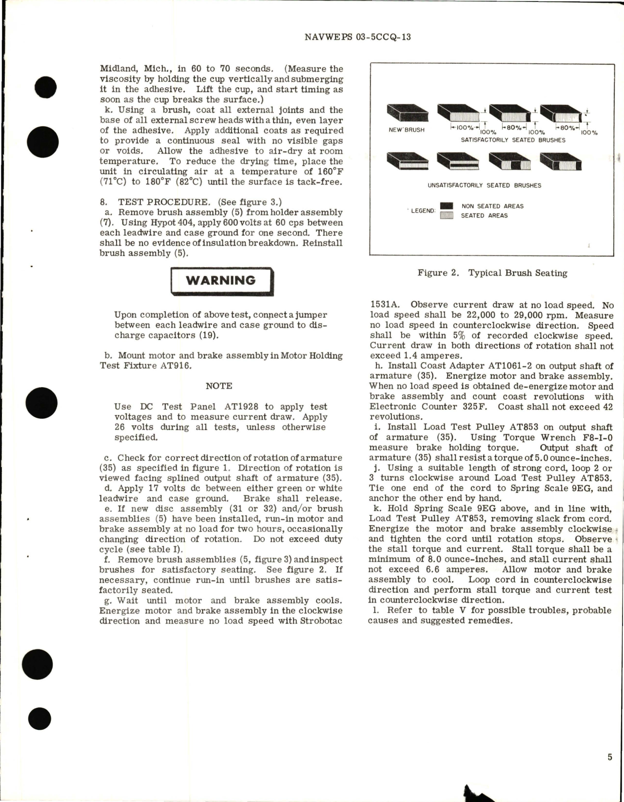 Sample page 5 from AirCorps Library document: Overhaul Instructions with Parts Breakdown for Motor and Brake Assembly - Model E1600M3
