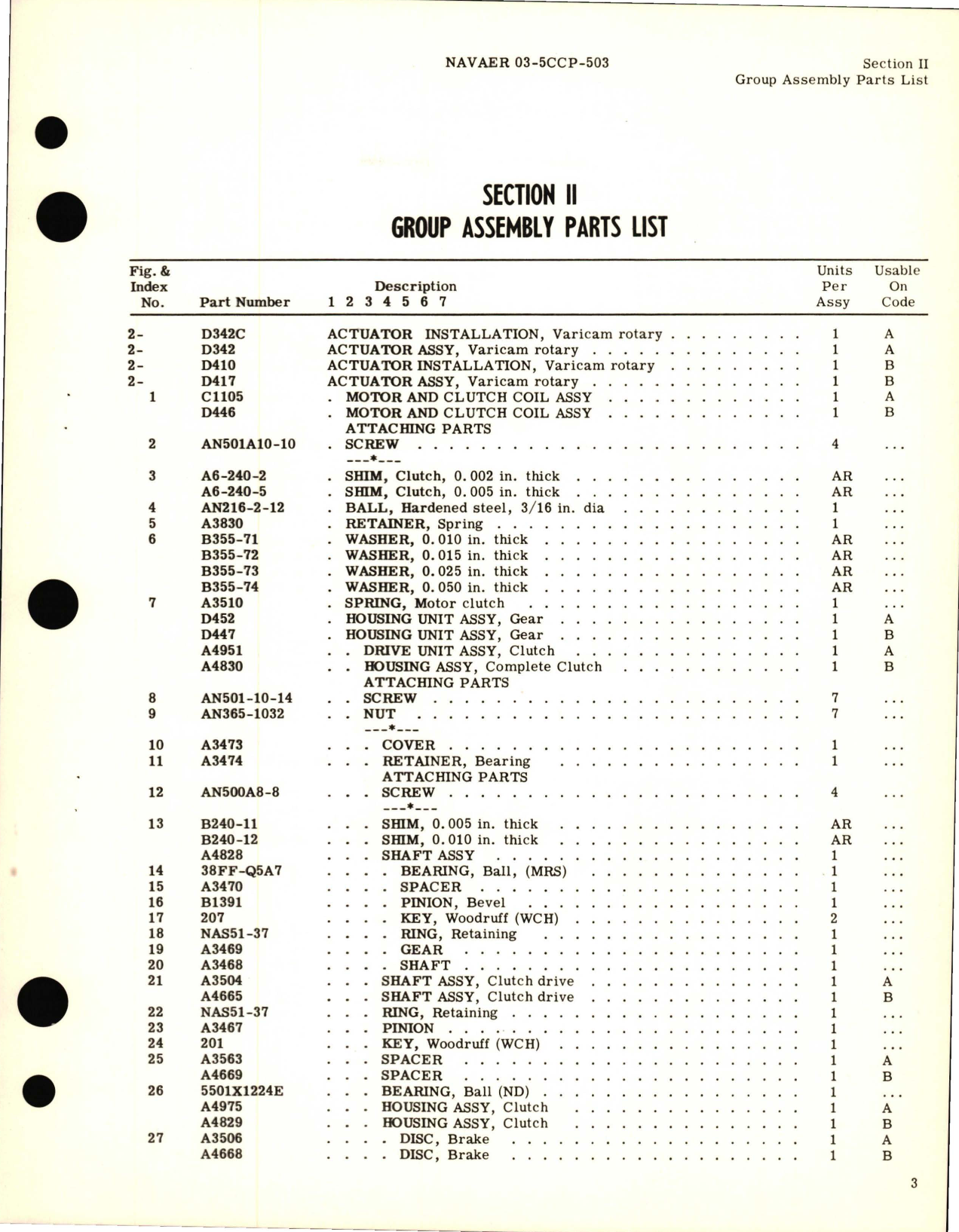 Sample page 5 from AirCorps Library document: Illustrated Parts Breakdown for Varicam Rotary Actuators - Part D342, D410, D553, D553-1 and D772