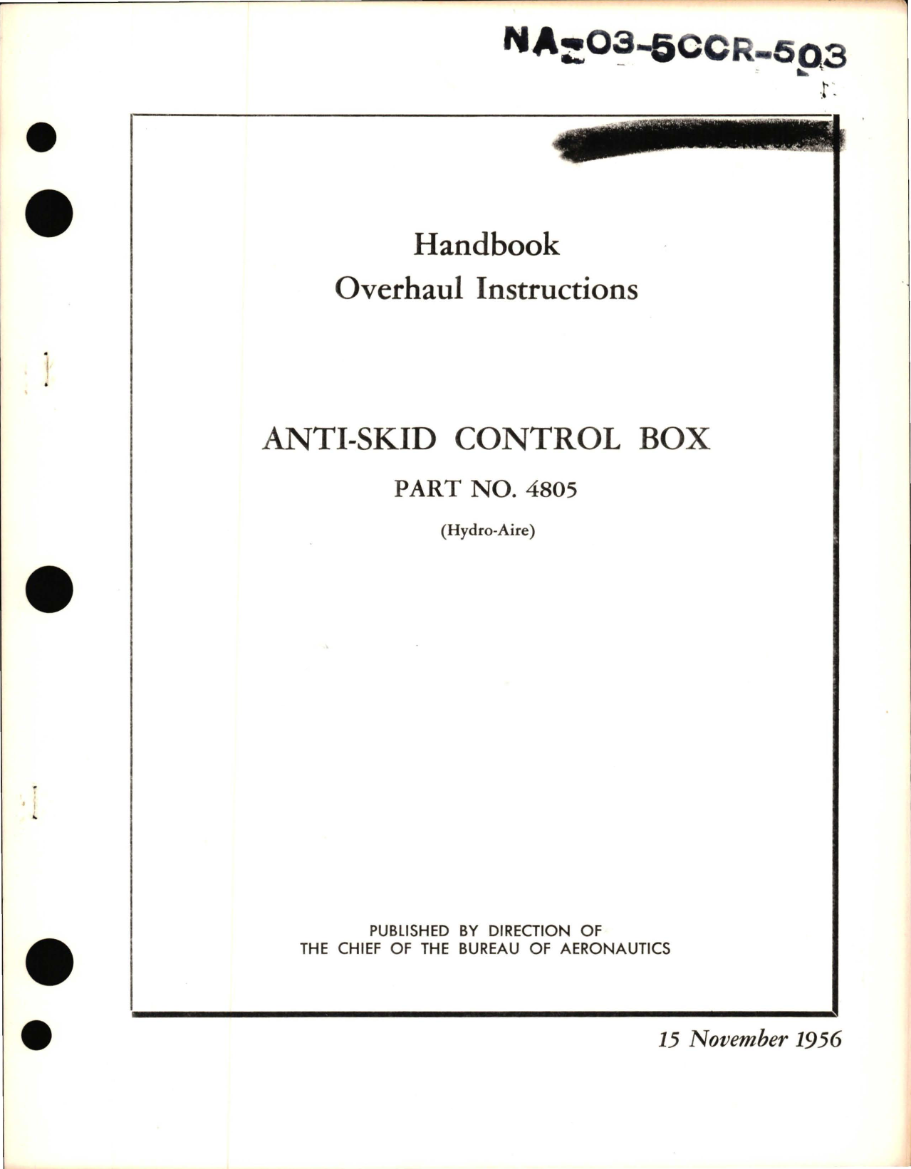 Sample page 1 from AirCorps Library document: Overhaul Instructions for Anti-Skid Control Box - Part 4805 