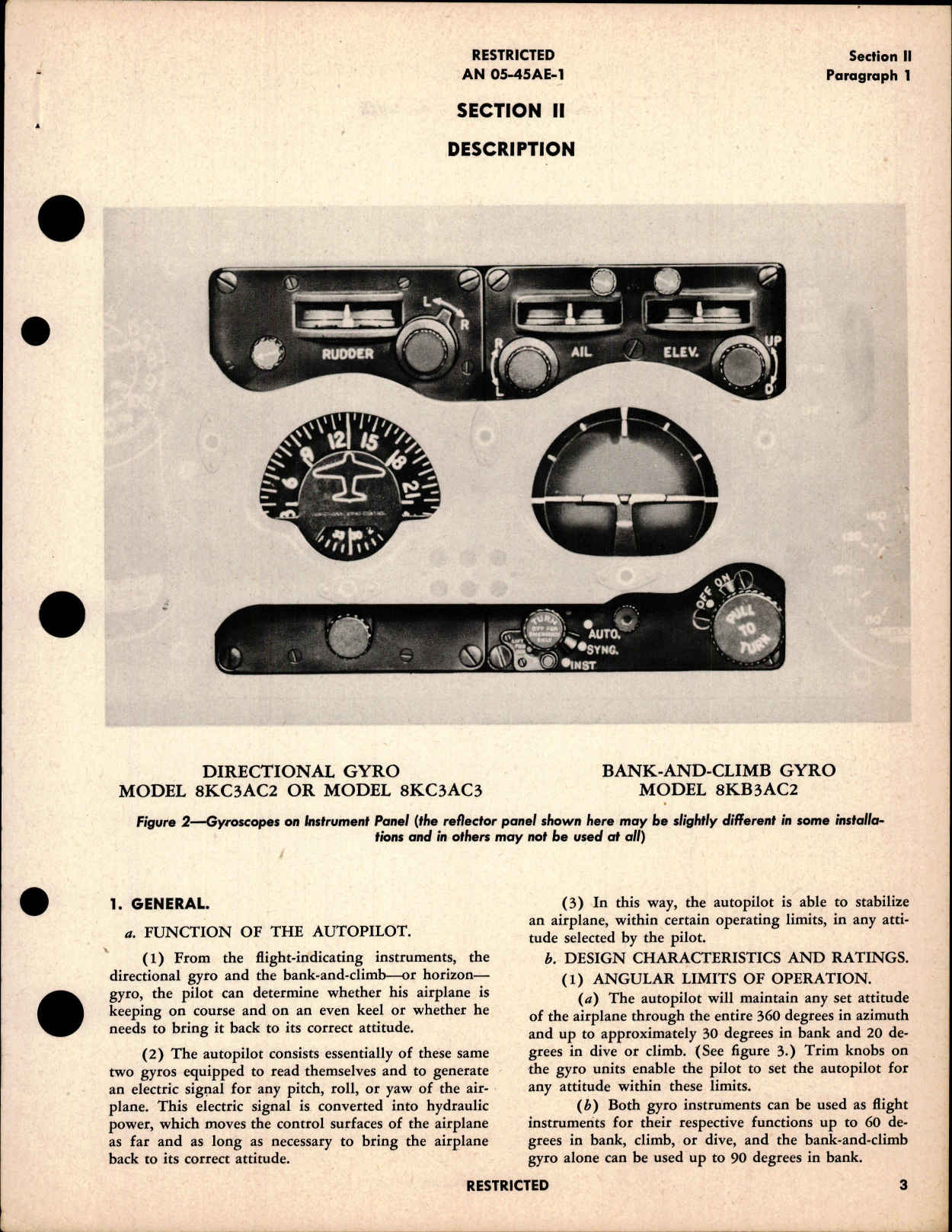 Sample page 7 from AirCorps Library document: Operation and Service Instructions for Automatic Pilot Type G-1, G.E. Model 2CJ1A1