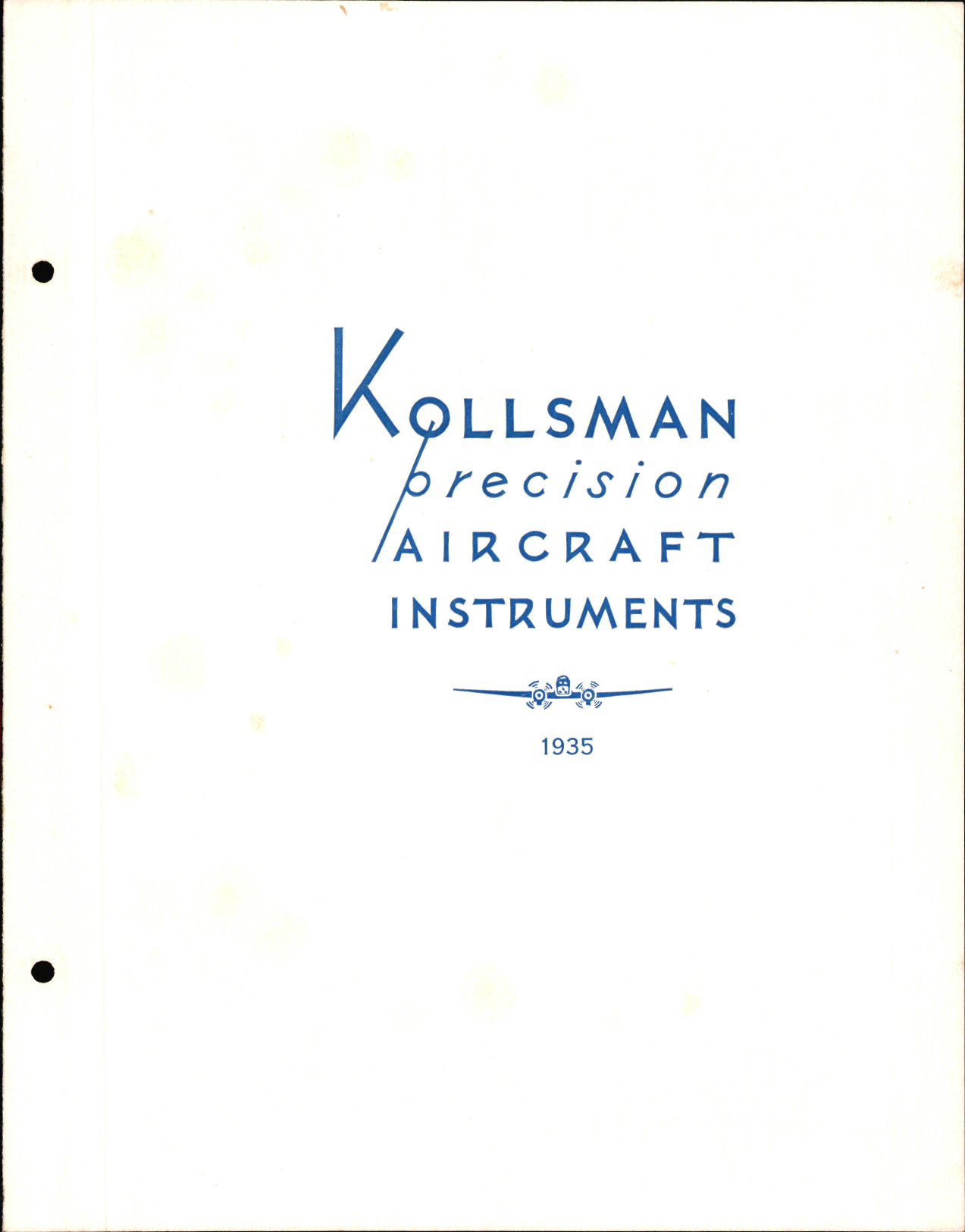 Sample page 1 from AirCorps Library document: Kollsman Precision Aircraft Instruments 