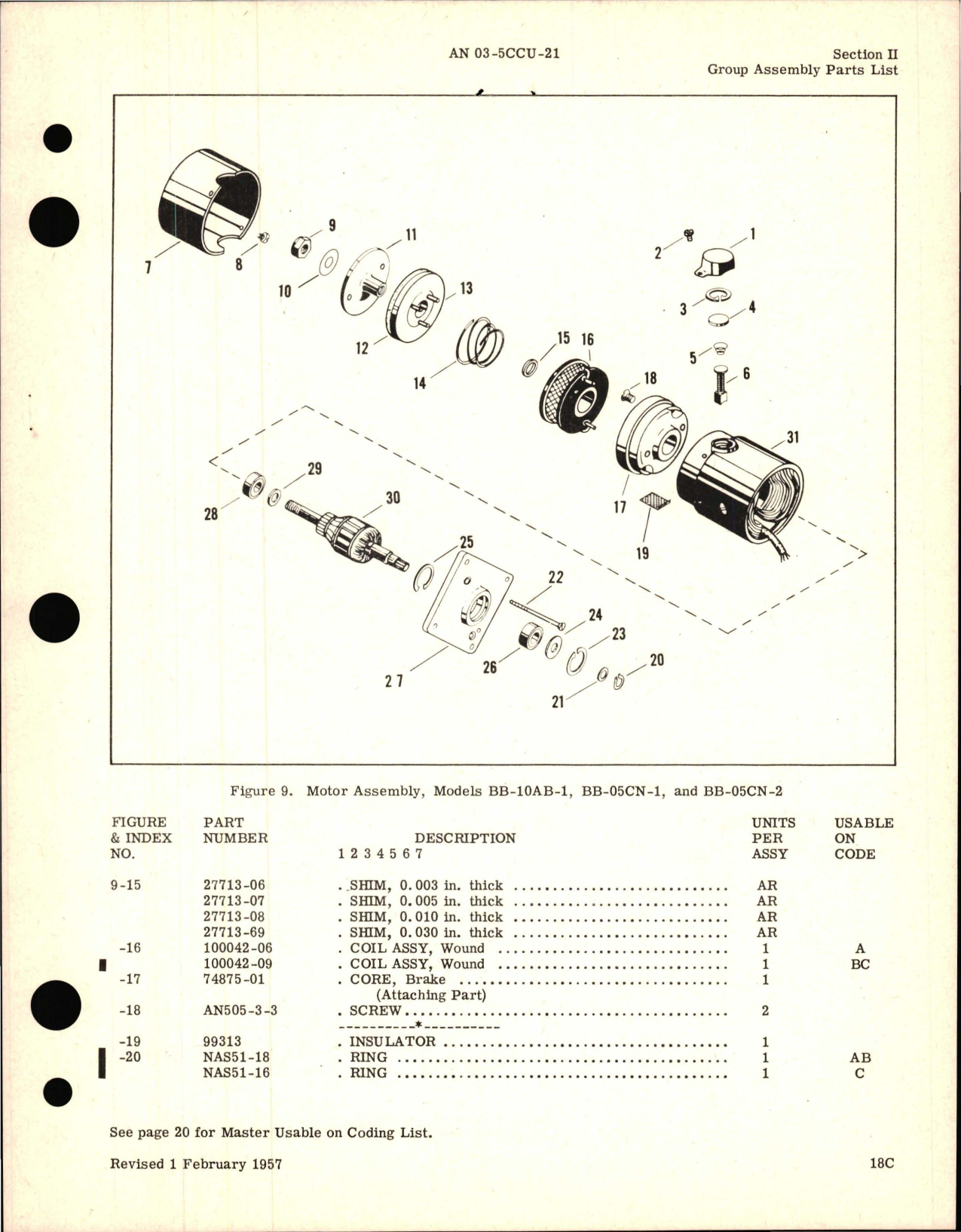 Sample page 5 from AirCorps Library document: Illustrated Parts Breakdown for Fractional Horsepower Motors - B Frame Series