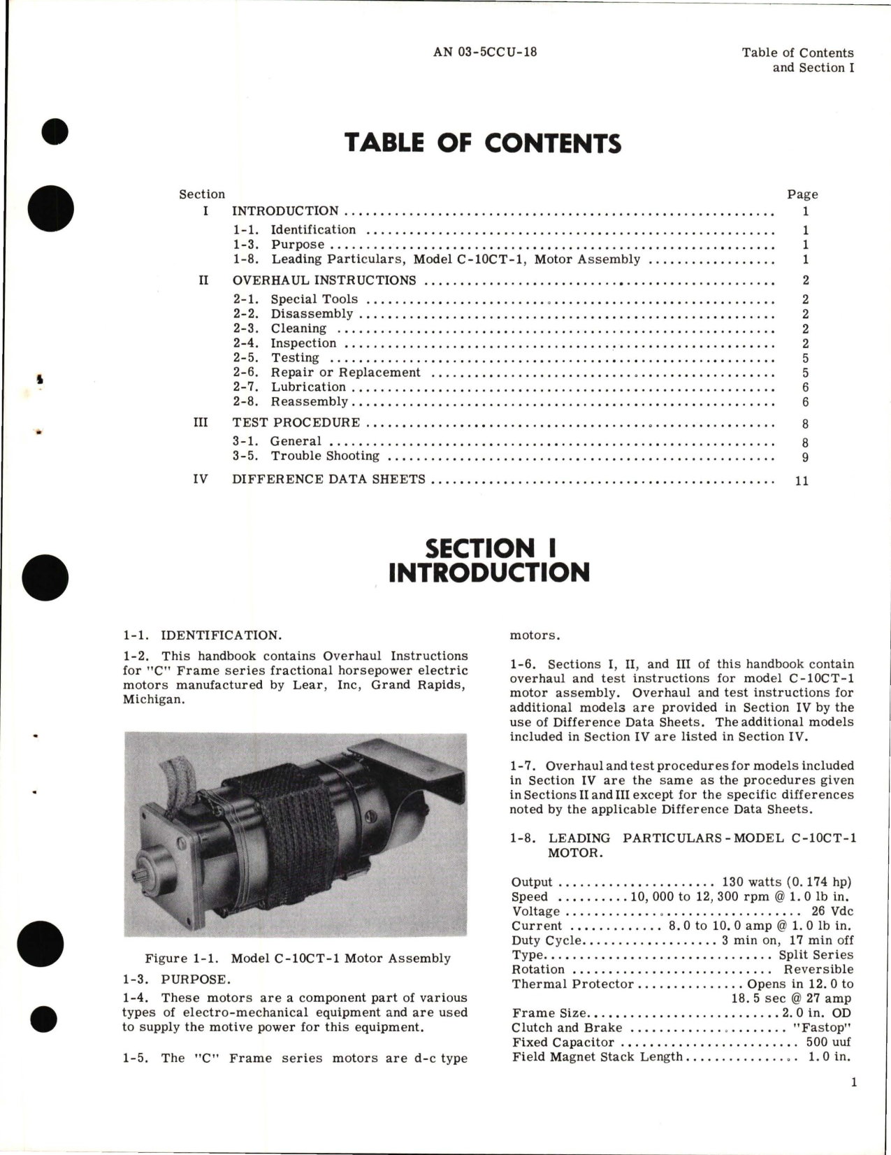 Sample page 5 from AirCorps Library document: Overhaul Instructions for Fractional Horsepower Electric Motors - C Frame Series 