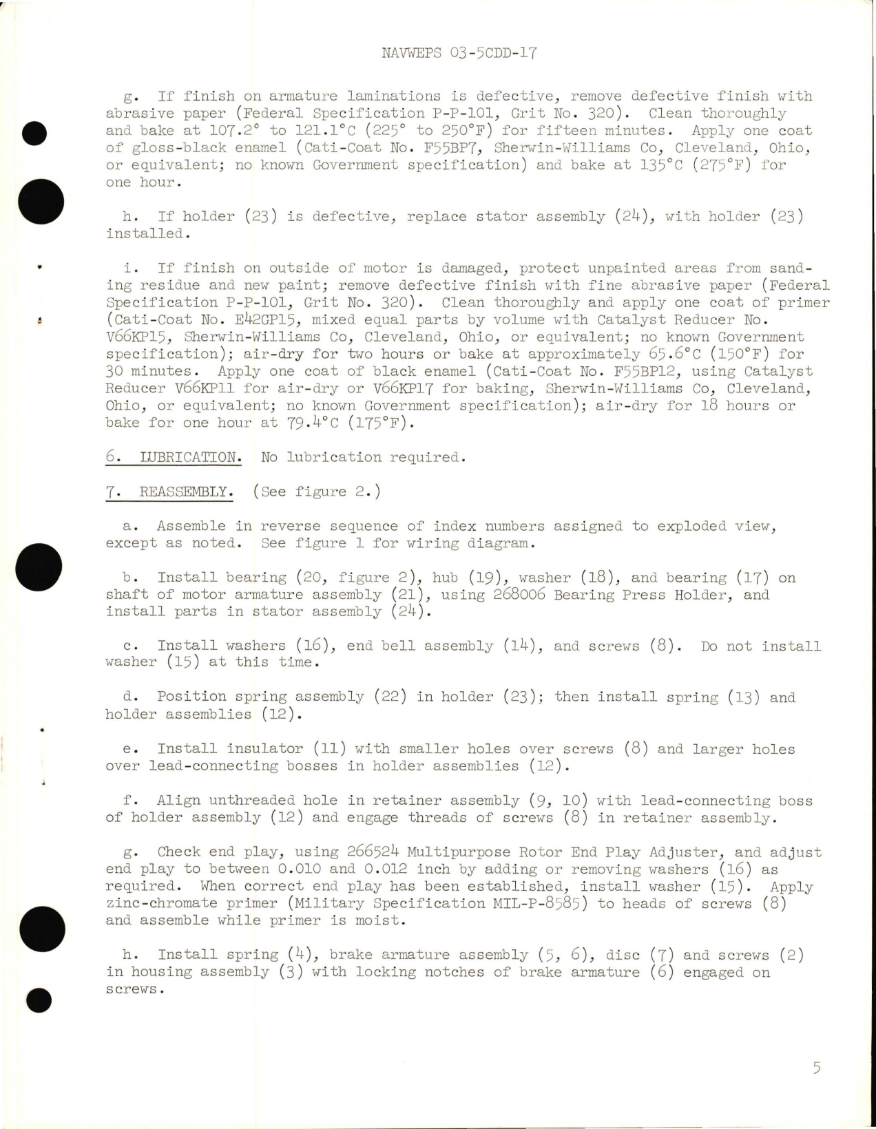 Sample page 5 from AirCorps Library document: Overhaul Instructions with Parts Breakdown for Aircraft Direct Current Motor - Part 36843-2-1