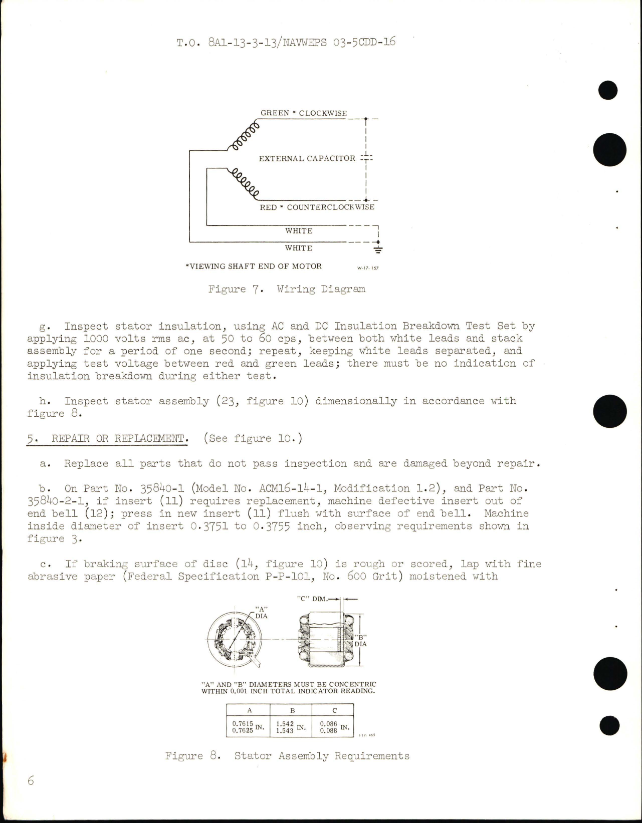 Sample page 6 from AirCorps Library document: Overhaul Instructions with Parts Breakdown for Aircraft Alternating Current Motors - Parts 35840, 35840-1 and 35840-2-1