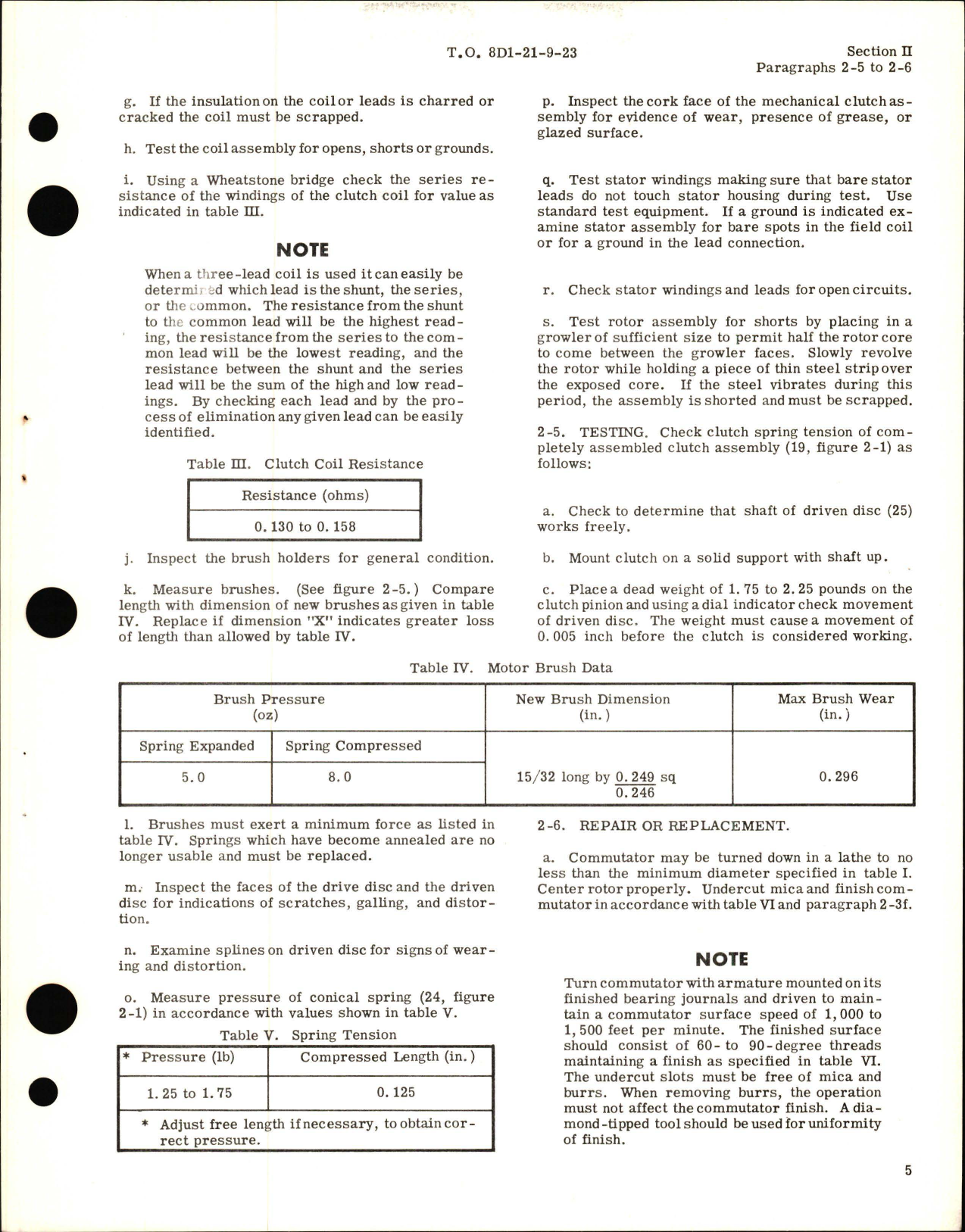Sample page 7 from AirCorps Library document: Overhaul Instructions for Fractional Horsepower Electric Motors - D Frame Series