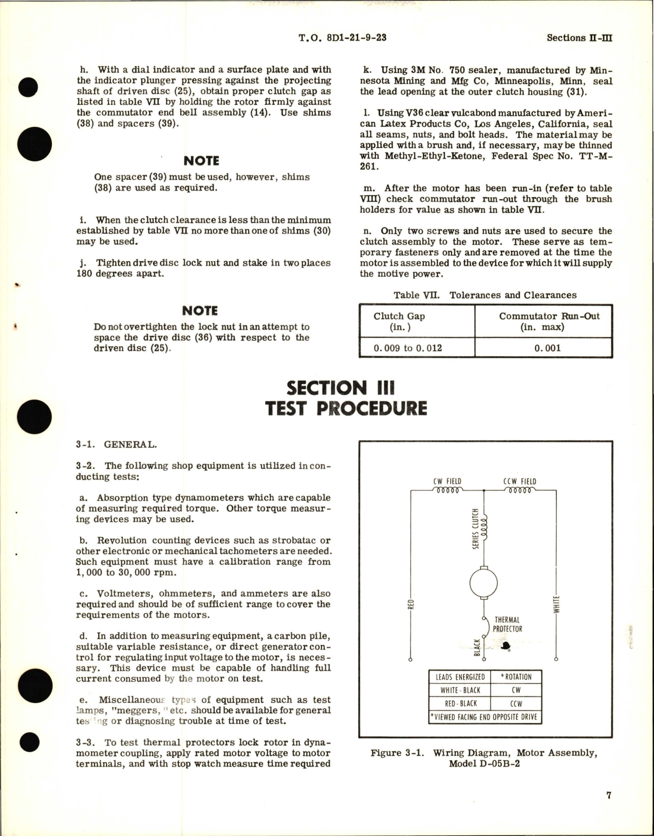 Sample page 9 from AirCorps Library document: Overhaul Instructions for Fractional Horsepower Electric Motors - D Frame Series