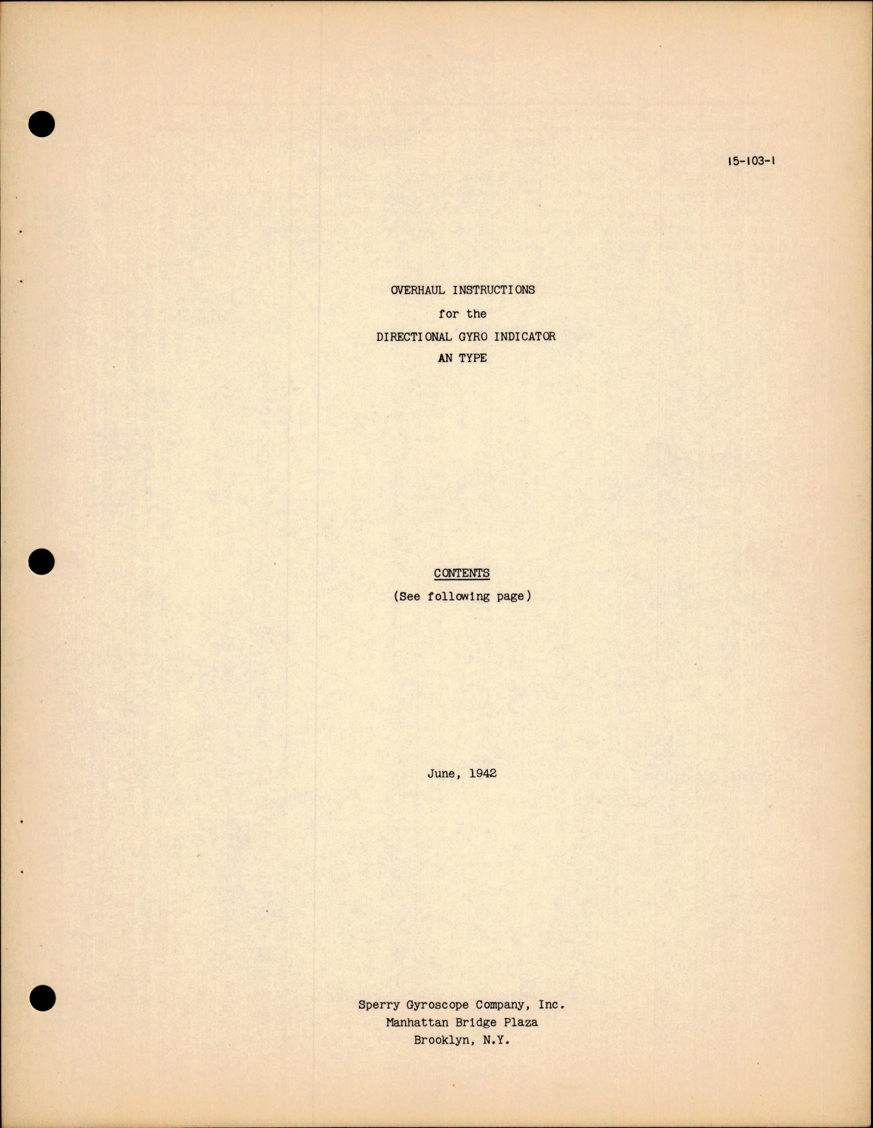 Sample page 1 from AirCorps Library document: Overhaul Instructions for Directional Gyro Indicator AN Type