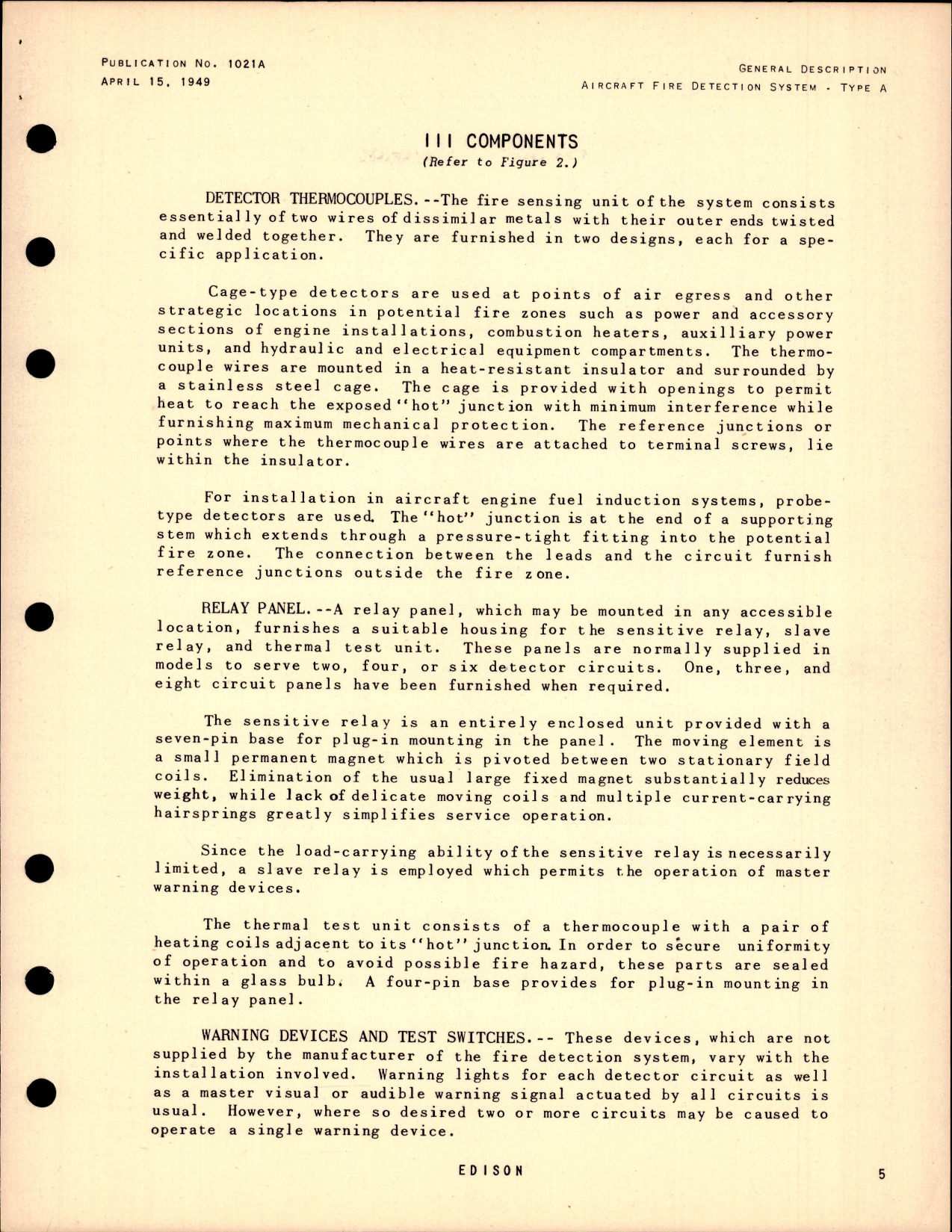 Sample page 7 from AirCorps Library document: Service Manual No. 502 for Aircraft Fire Detection System Type A