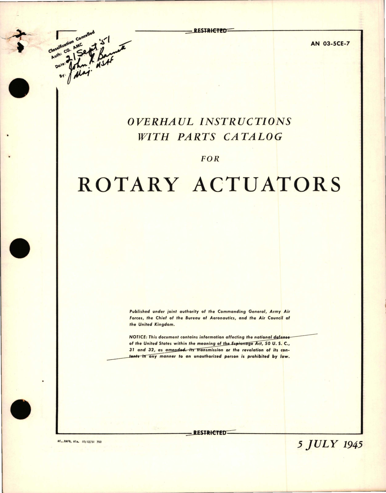 Sample page 5 from AirCorps Library document: Revision to Overhaul Instructions with Parts Catalog for Rotary Actuators