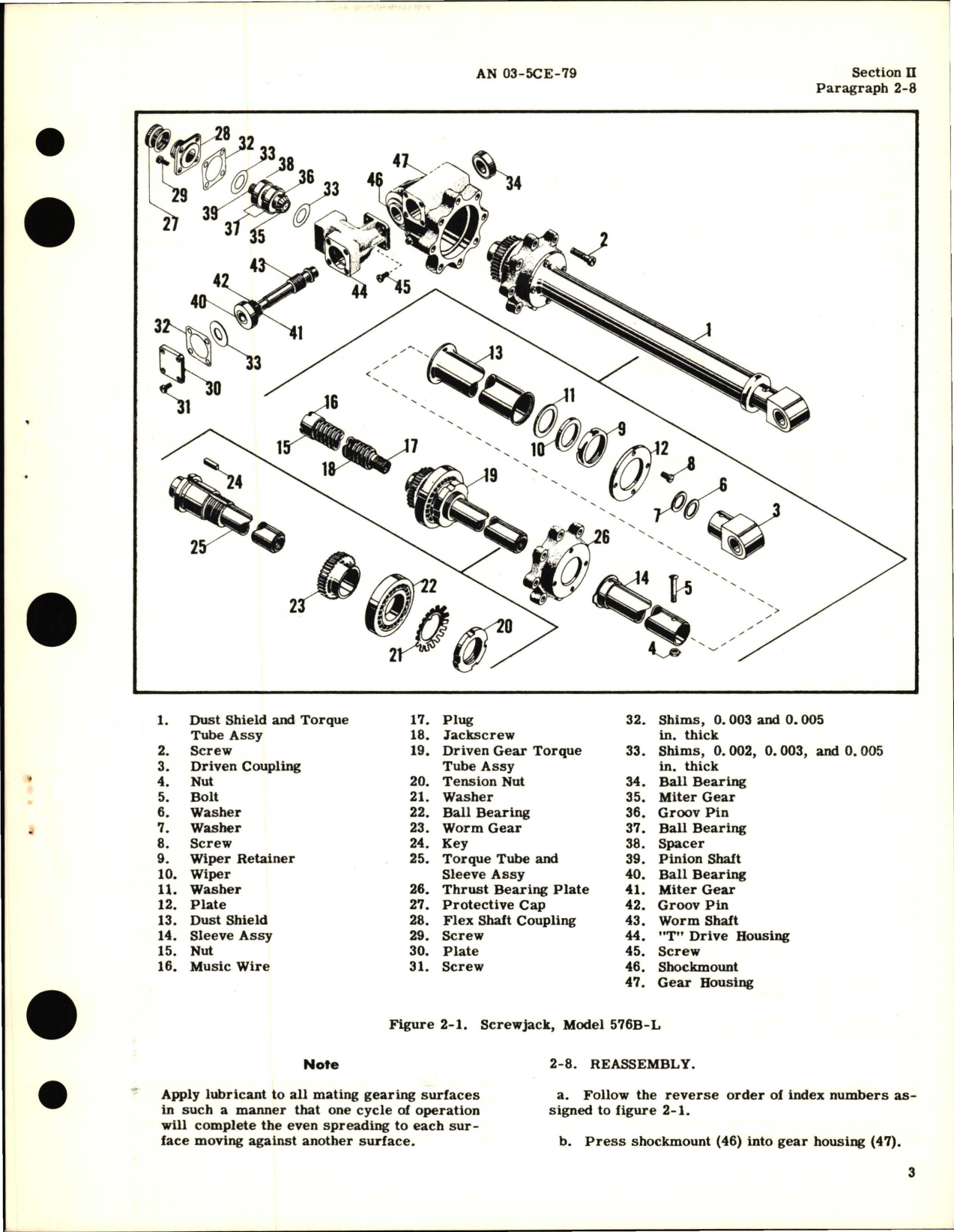 Sample page 5 from AirCorps Library document: Overhaul Instructions for Screwjack Assembly - Model 576B-L, 576B-R and 576D