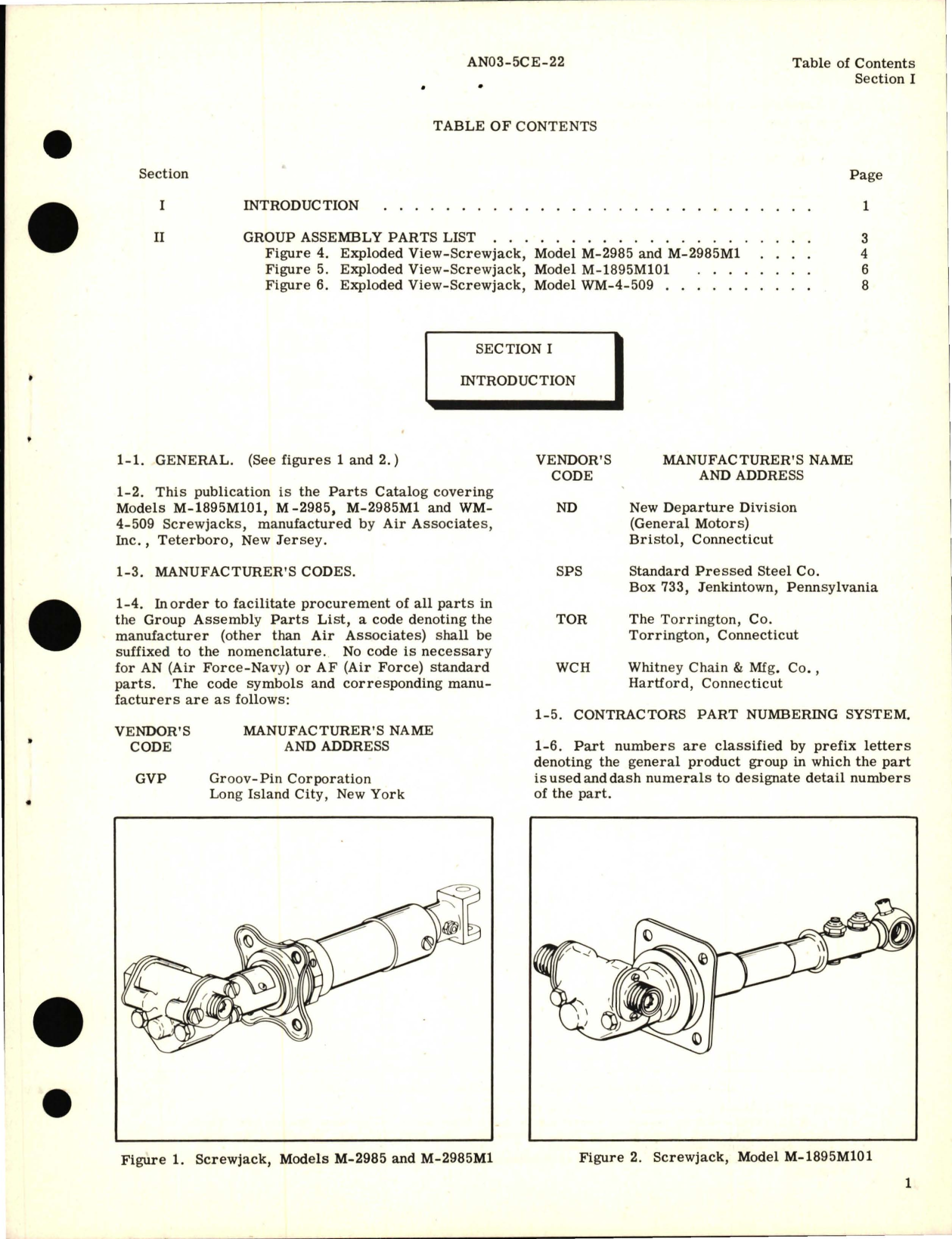 Sample page 7 from AirCorps Library document: Illustrated Parts Breakdown for Screwjacks - Models M2985, M-2985M1, M-1895M101 and WM-4-509 