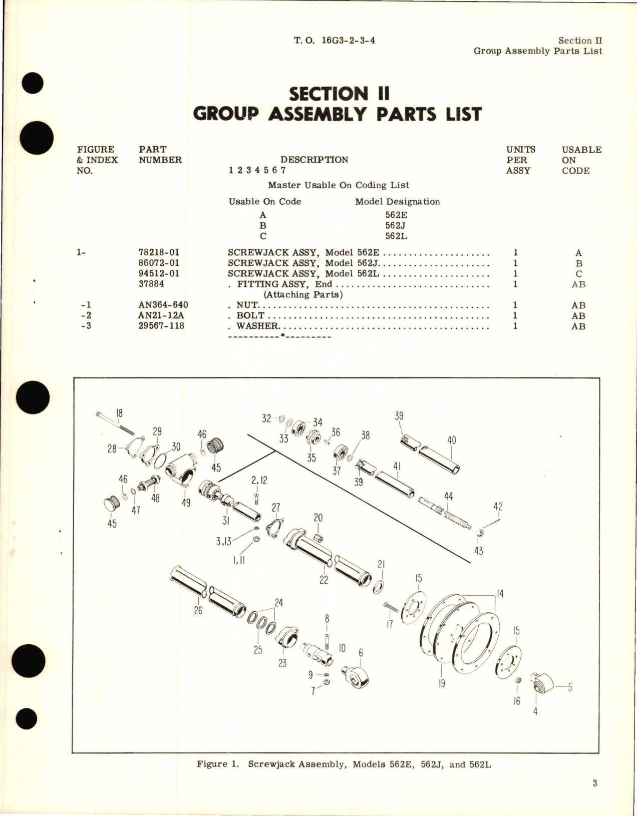 Sample page 5 from AirCorps Library document: Illustrated Parts Breakdown for Screwjack Assembly 562 Series
