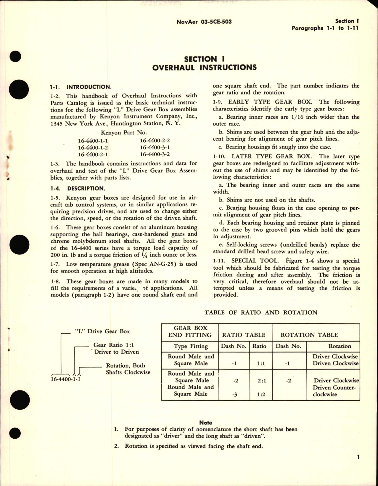 Sample page 5 from AirCorps Library document: Overhaul Instructions with Parts Catalog for L Drive Gear Box Assemblies 