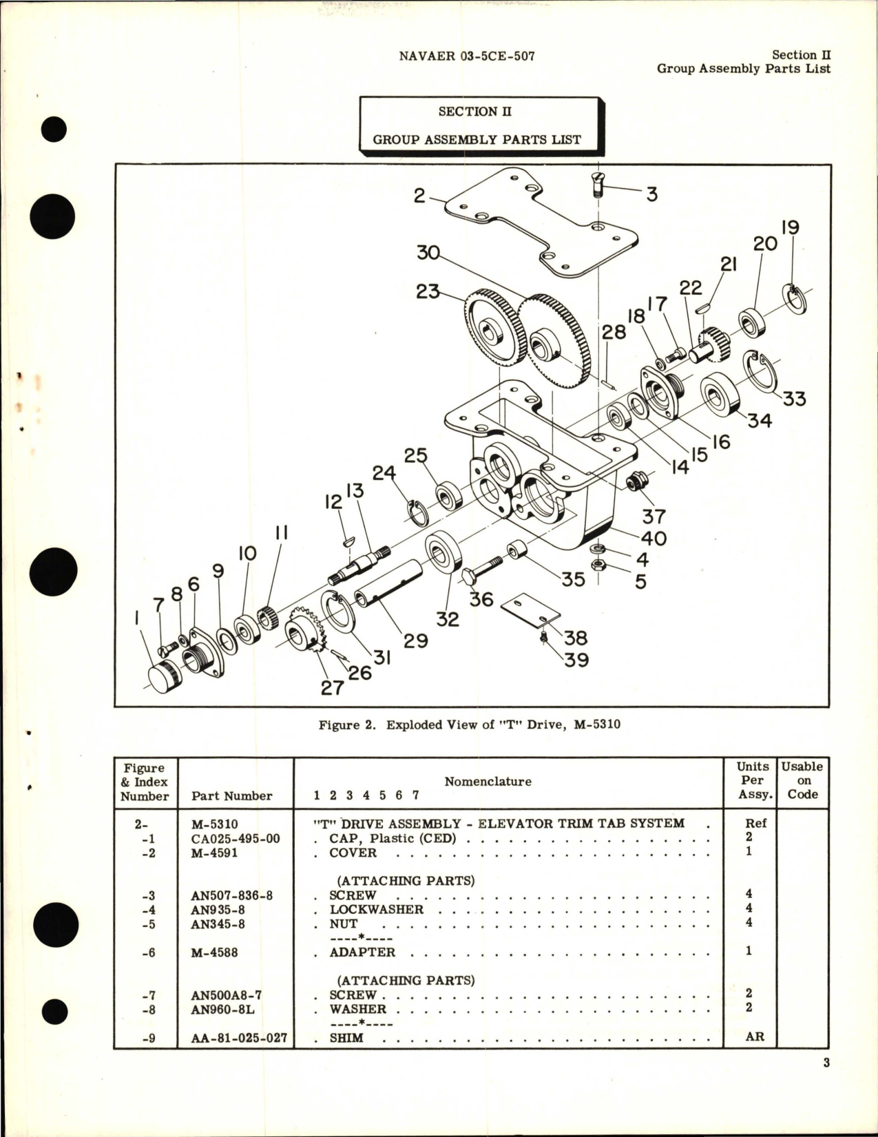 Sample page 5 from AirCorps Library document:  Illustrated Parts Breakdown for T Drive - Part M-5310 