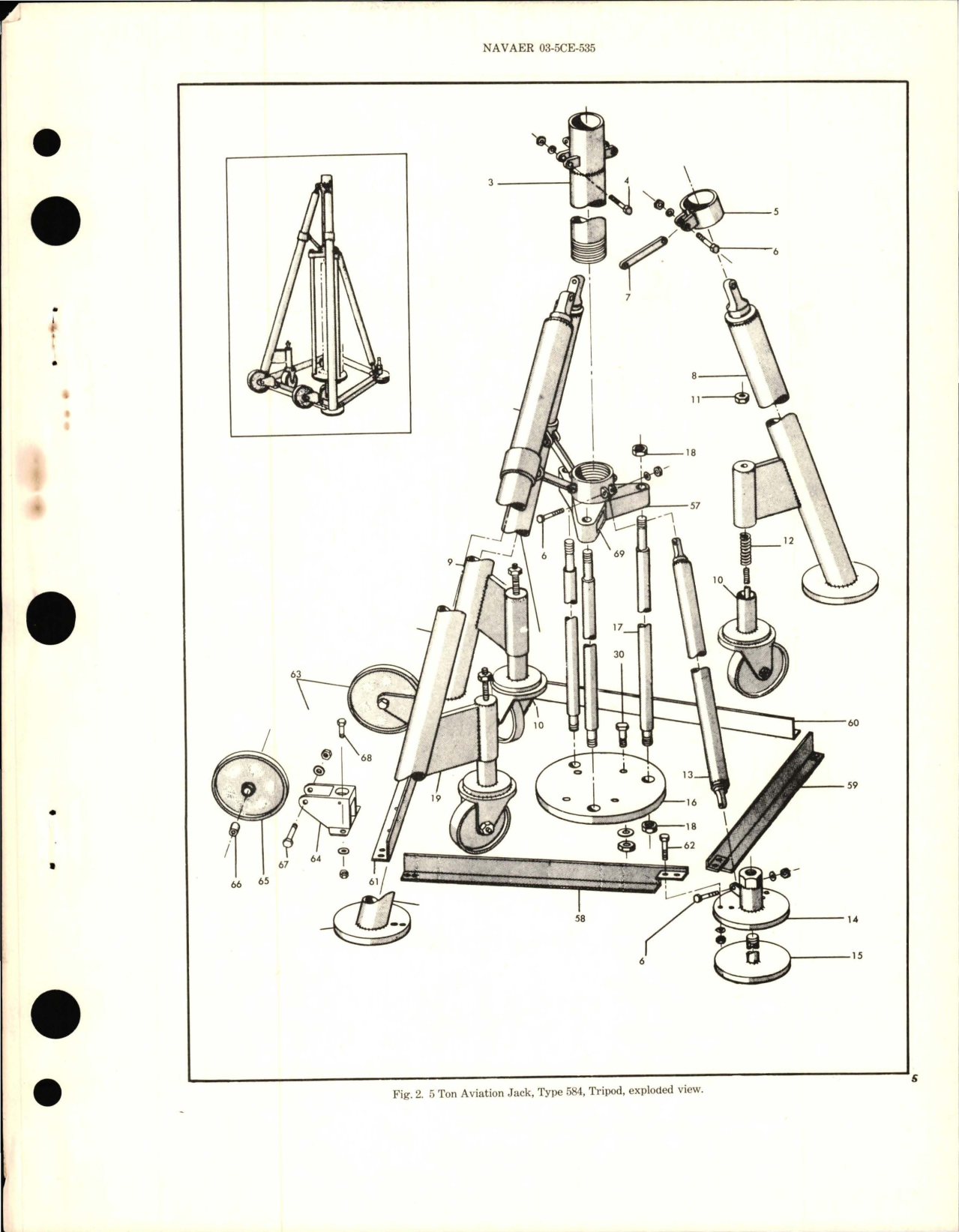 Sample page 5 from AirCorps Library document: Operations, Service and Overhaul Instructions with Parts Breakdown for Hydro Mechanical Aviation Jack, Single Stage Type 584