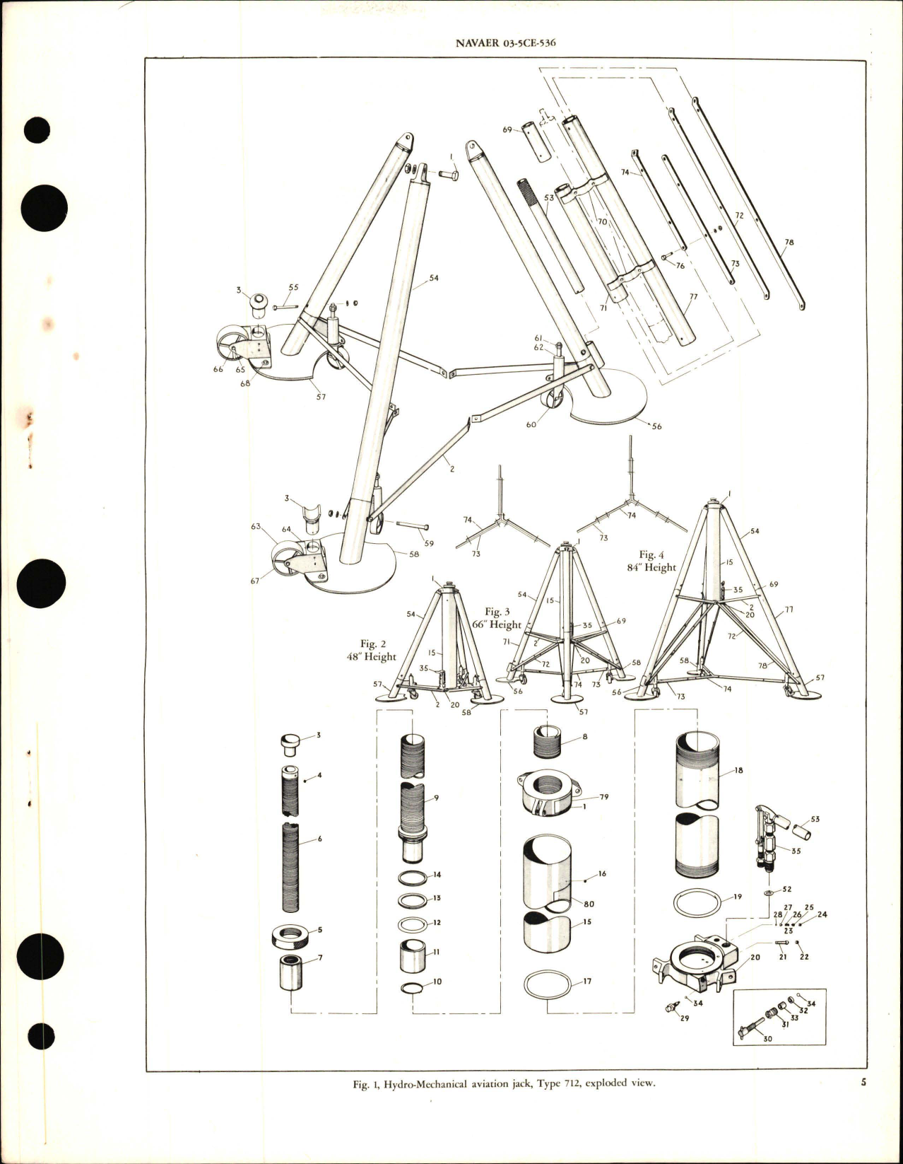 Sample page 5 from AirCorps Library document: Operations, Service and Overhaul Instructions w Parts Breakdown for Hydro Mechanical Aviation Jack, Single Stage Type 712 
