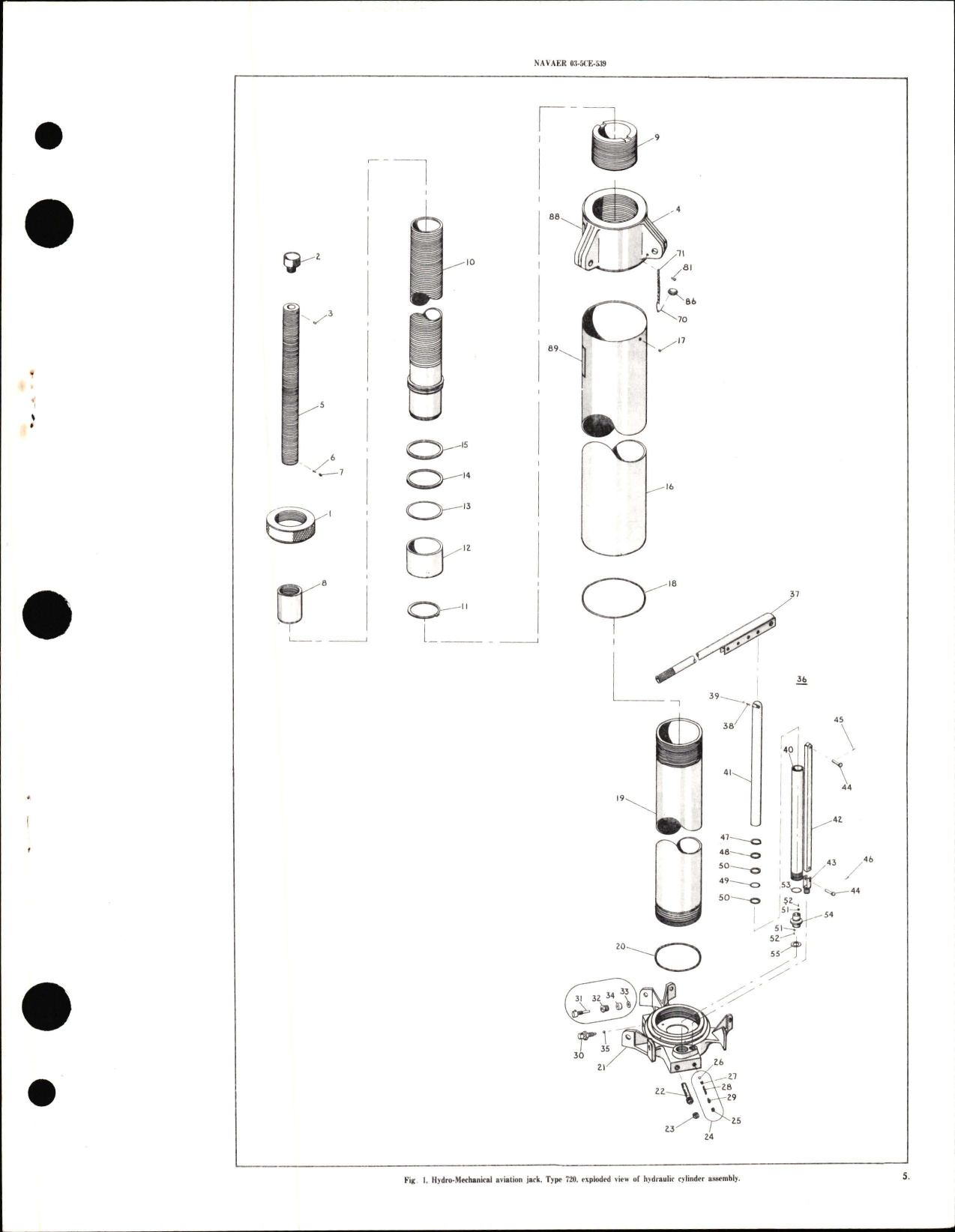Sample page 5 from AirCorps Library document: Operations, Service and Overhaul Instructions with Parts Breakdown for Hydro Mechanical Aviation Jack, Single Stage Type 720
