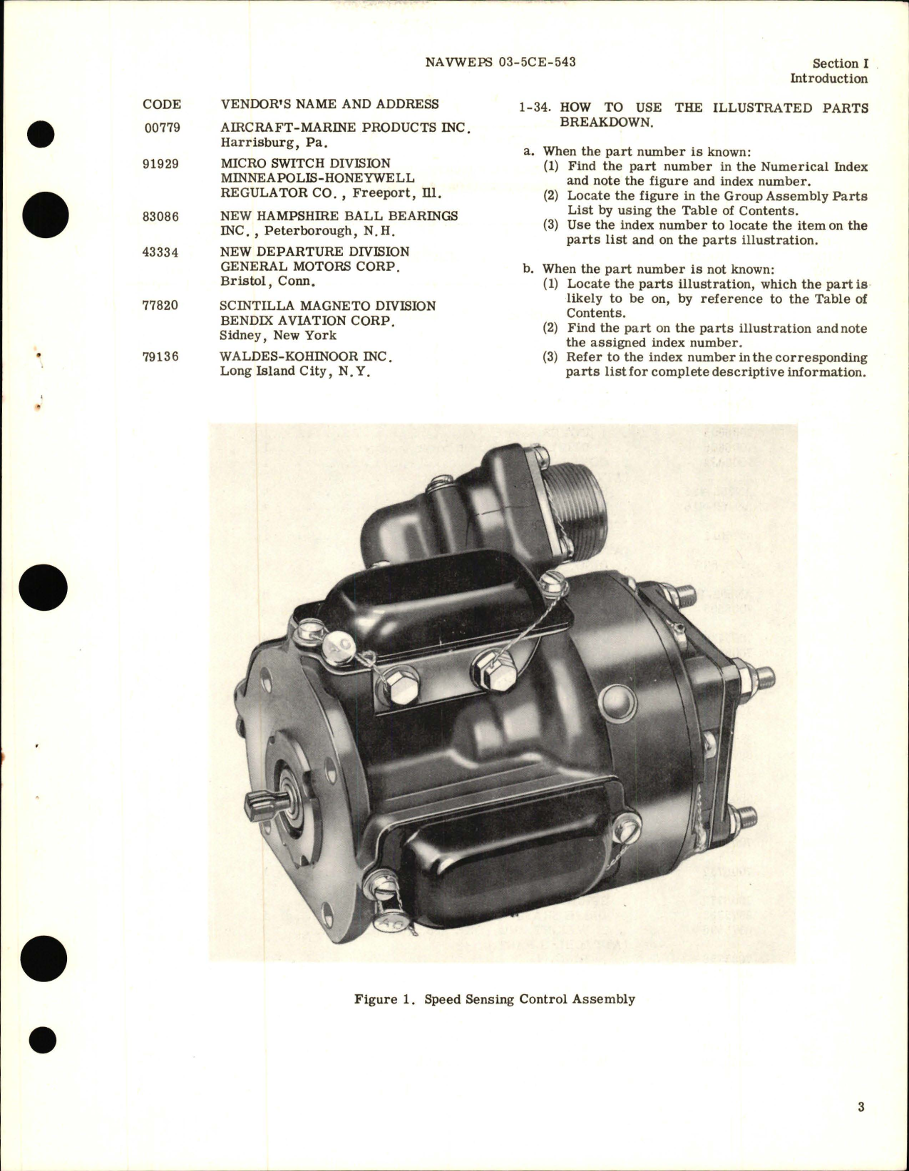 Sample page 5 from AirCorps Library document: Illustrated Parts Breakdown for Speed Sensing Control Assembly 8575500 