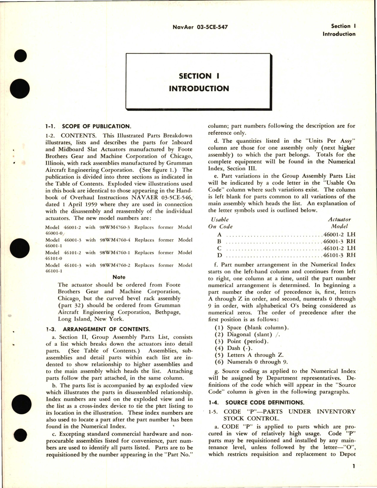 Sample page 5 from AirCorps Library document: Illustrated Parts Breakdown for Slat Actuator with Rack Assembly - Model 46001 and 46101 Series 