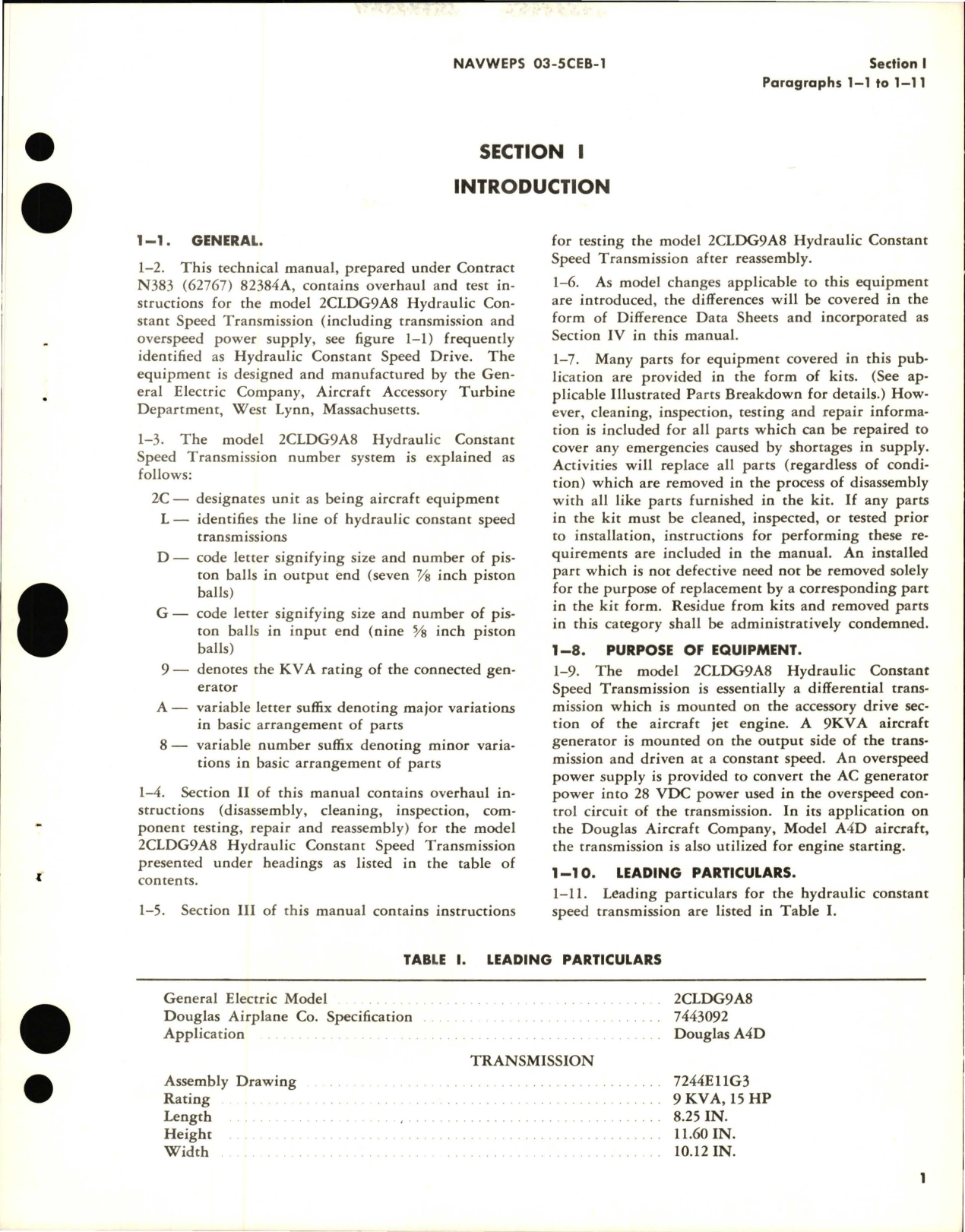 Sample page 5 from AirCorps Library document: Overhaul Instructions for Hydraulic Constant Speed Transmission - Model 2CLDG9A8