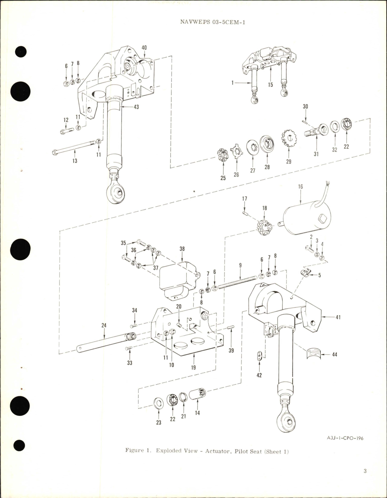 Sample page 5 from AirCorps Library document: Overhaul Instructions with Parts Breakdown for Pilot Seat Actuator - Part 43800-3 